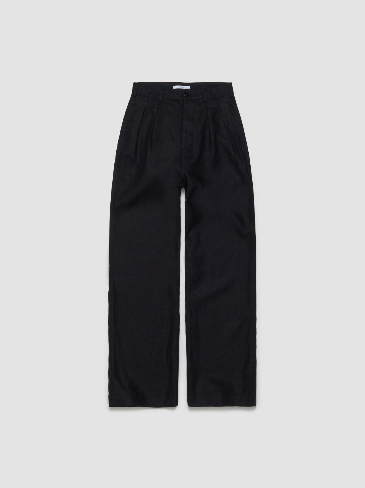 Pleated Linen Pant in Black