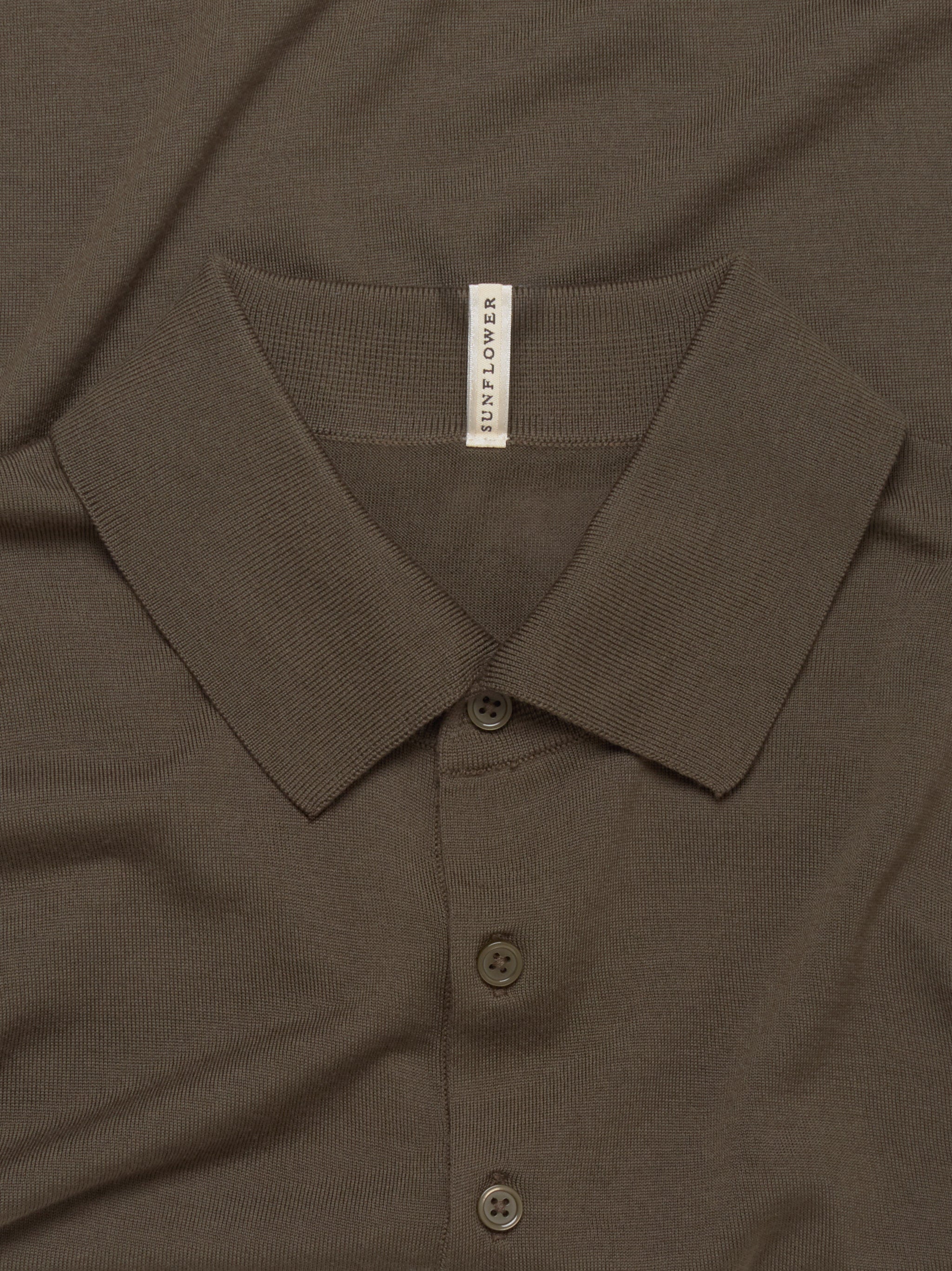 Merino Polo Longsleeve in Army