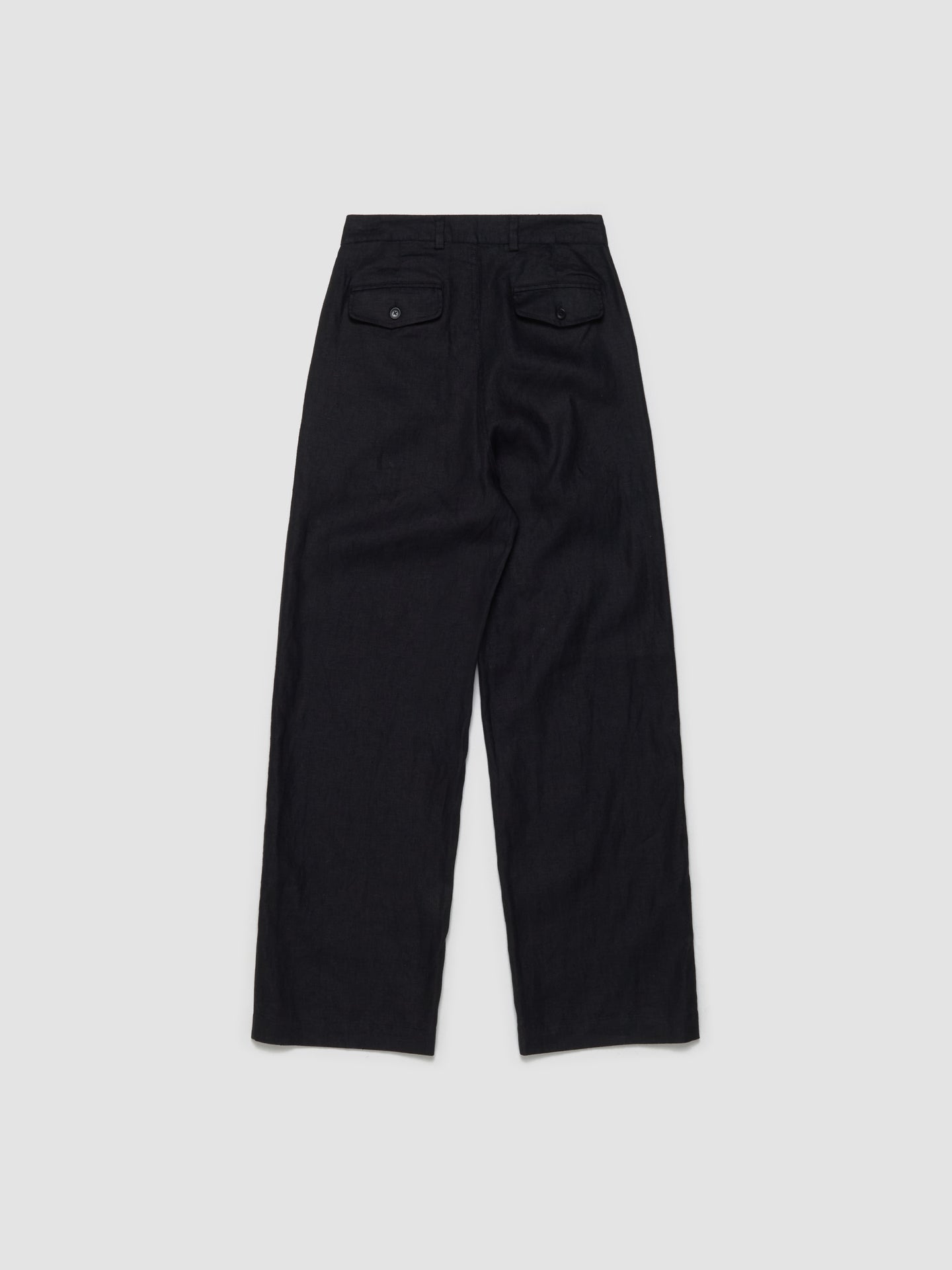 Pleated Linen Pant in Black