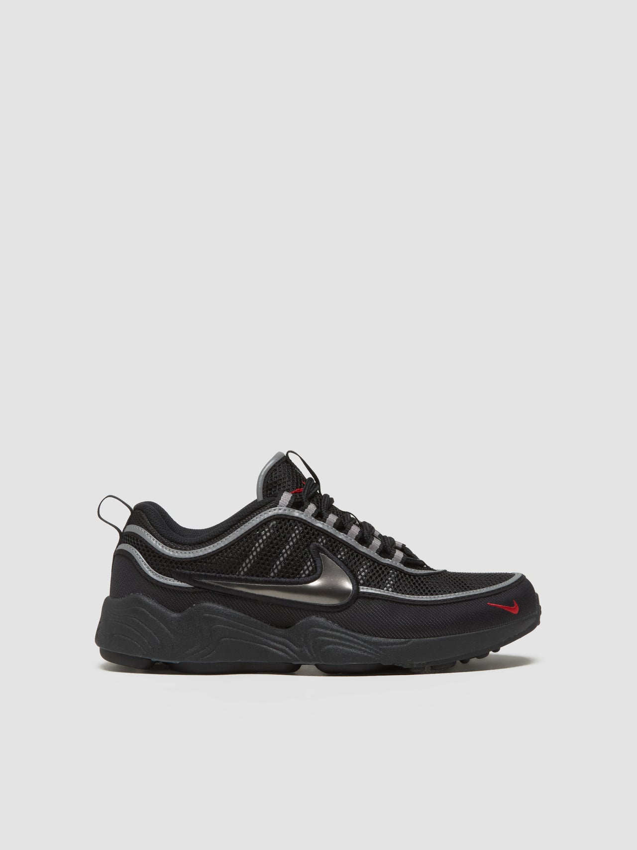 Air Zoom Spiridon SP Sneaker in Black & Metallic Silver
