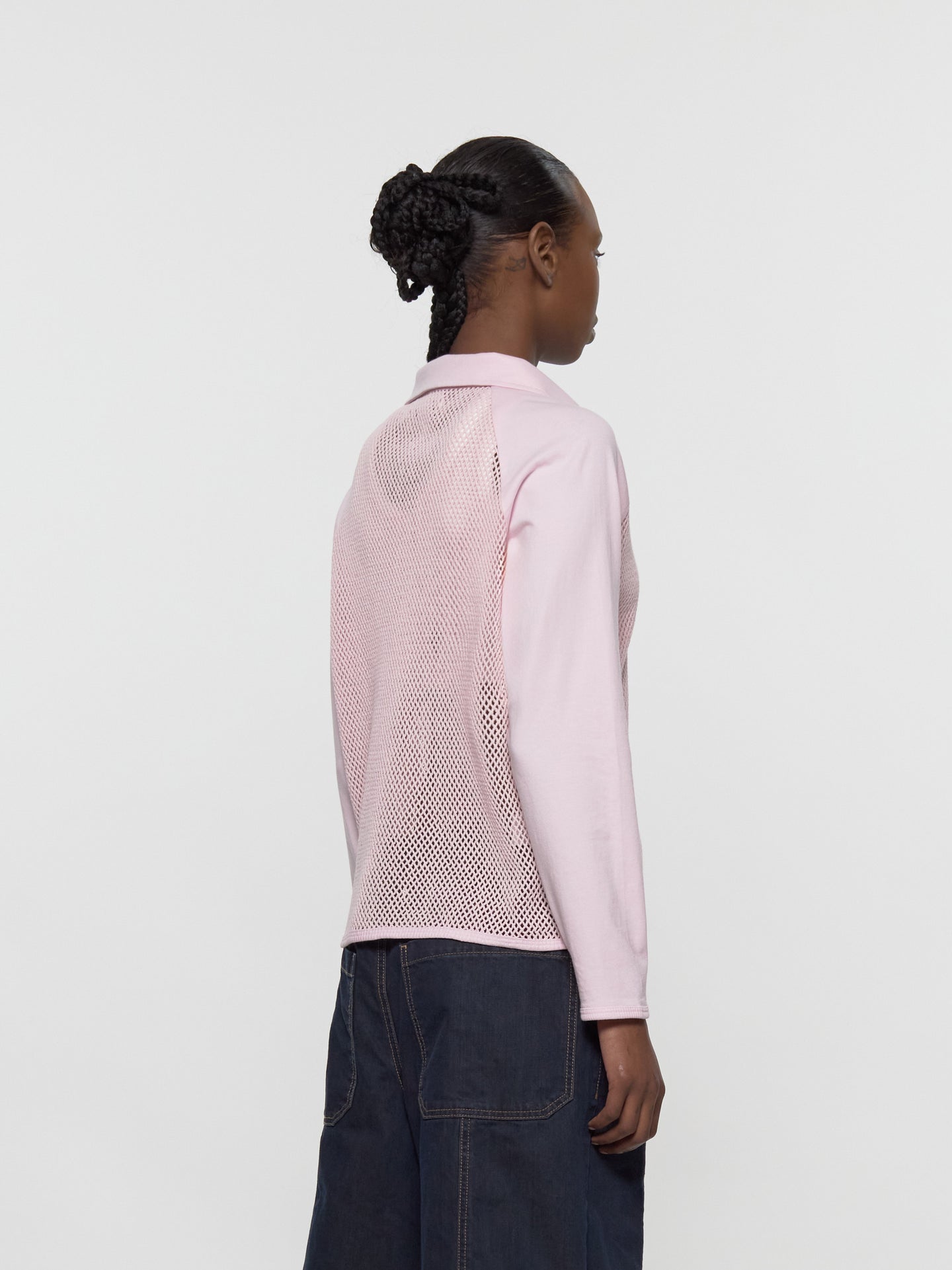 Dani Long Sleeve Polo in Pink