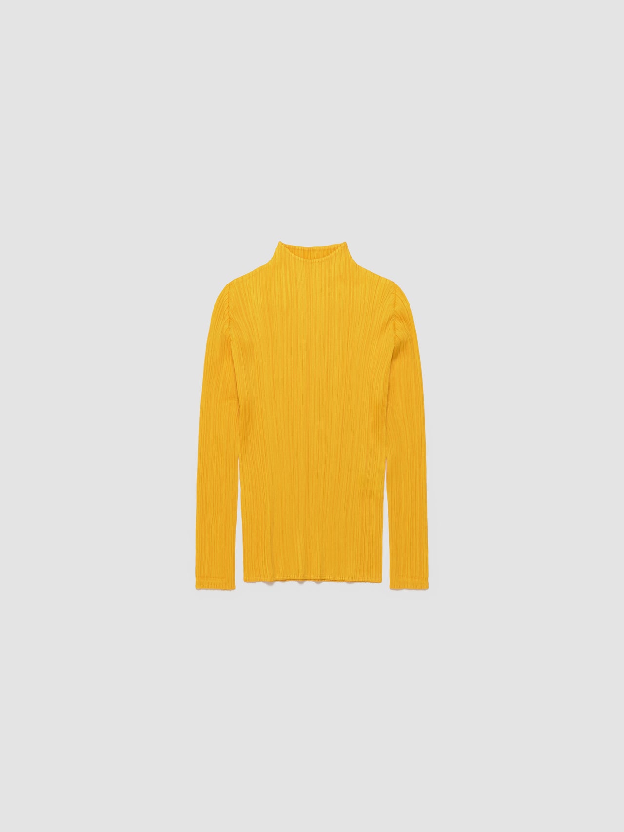 Pleated Long Sleeved Shirt in Yellow