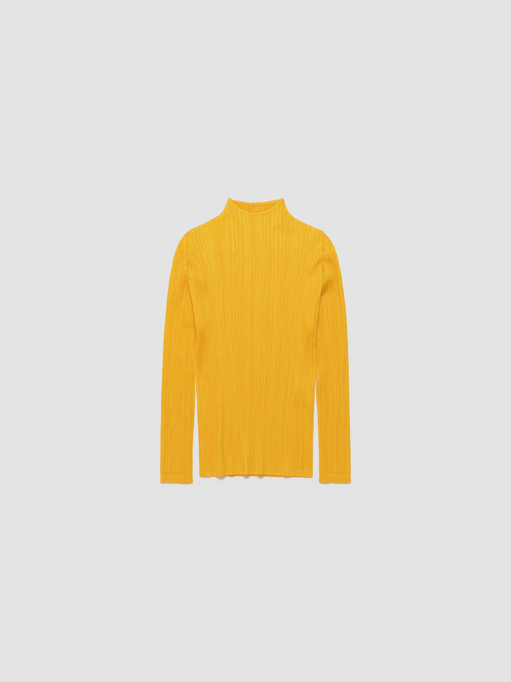 Pleated Long Sleeved Shirt in Yellow