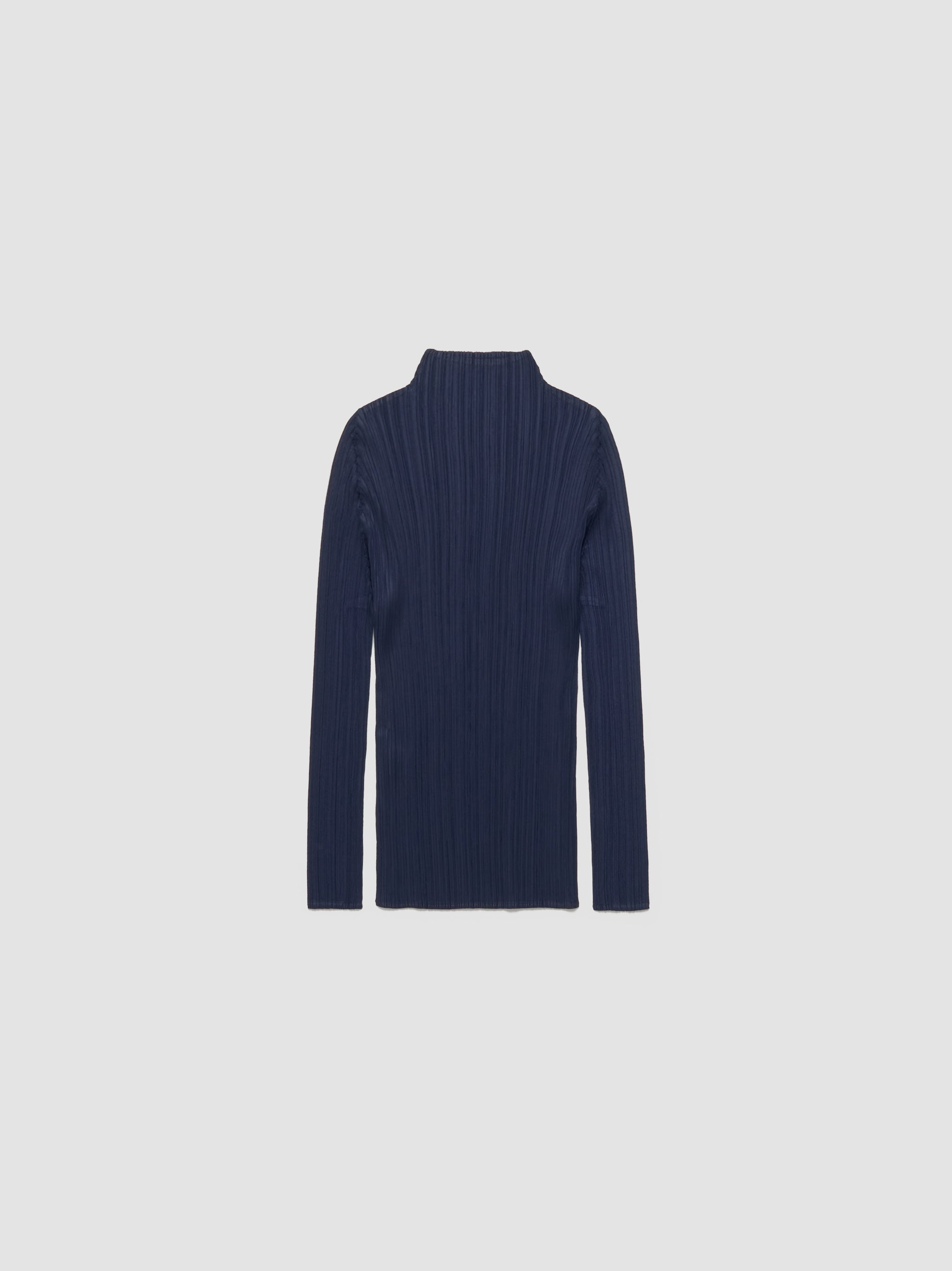 Pleated Long Sleeved Shirt in Navy