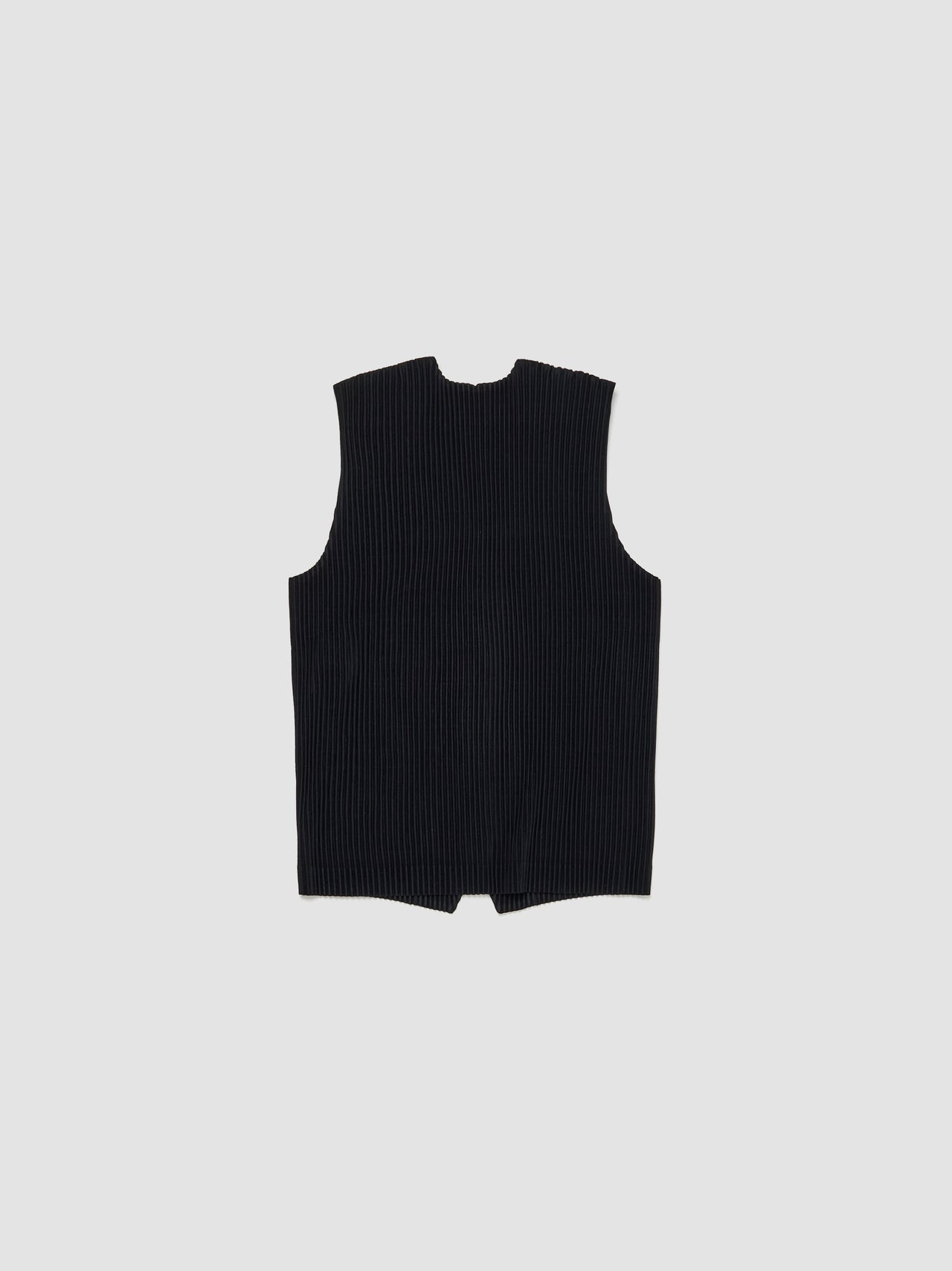 Pleated Button Up Vest in Black
