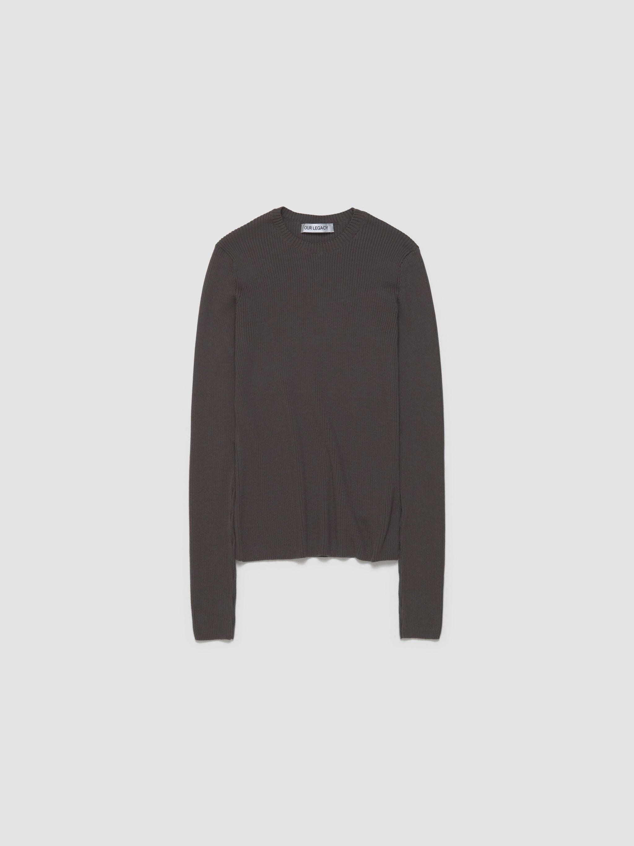 Compact Roundneck Sweater in Fog Clean