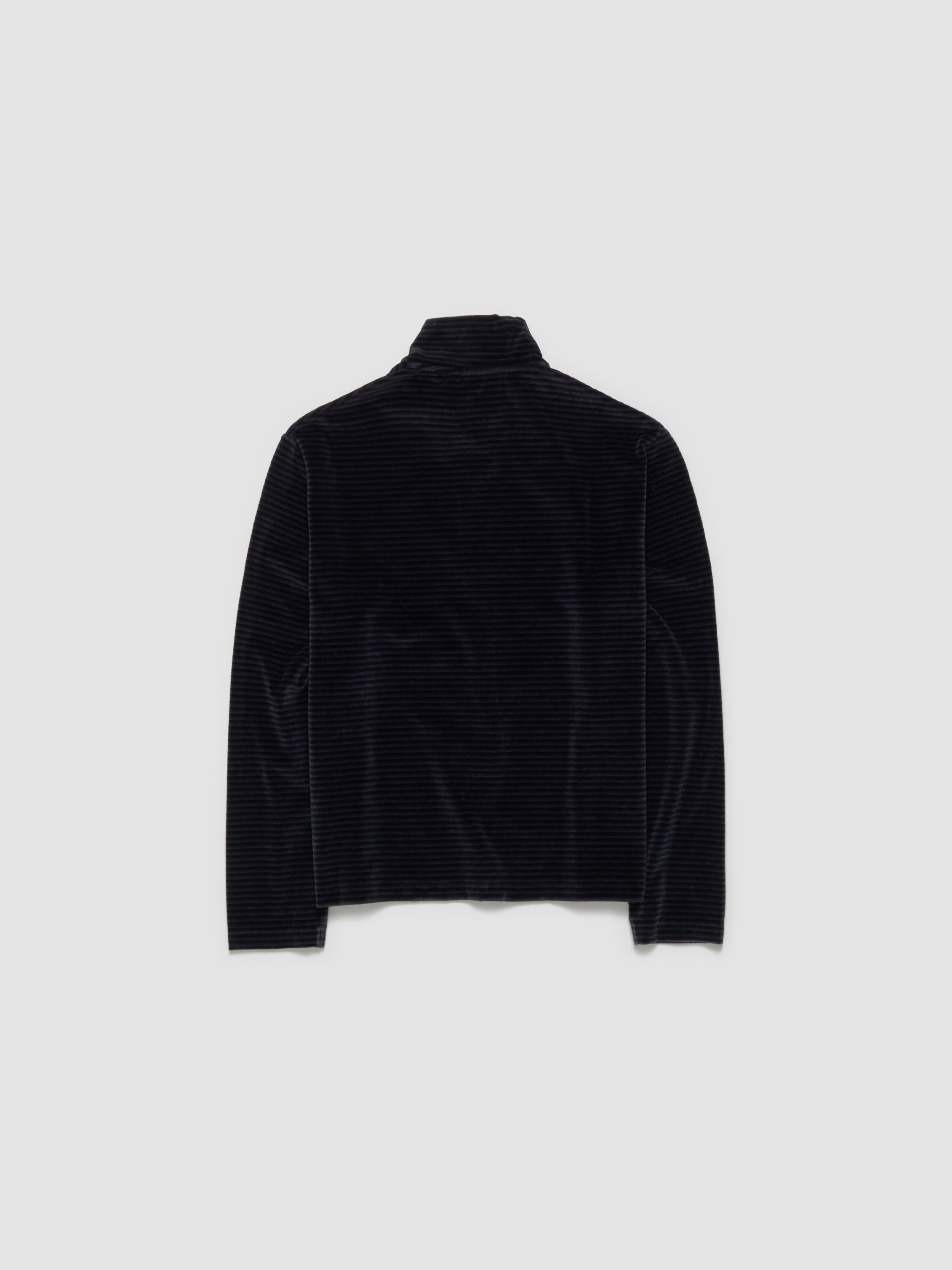 Shrunken Fullzip Polo in Phantom Stripe