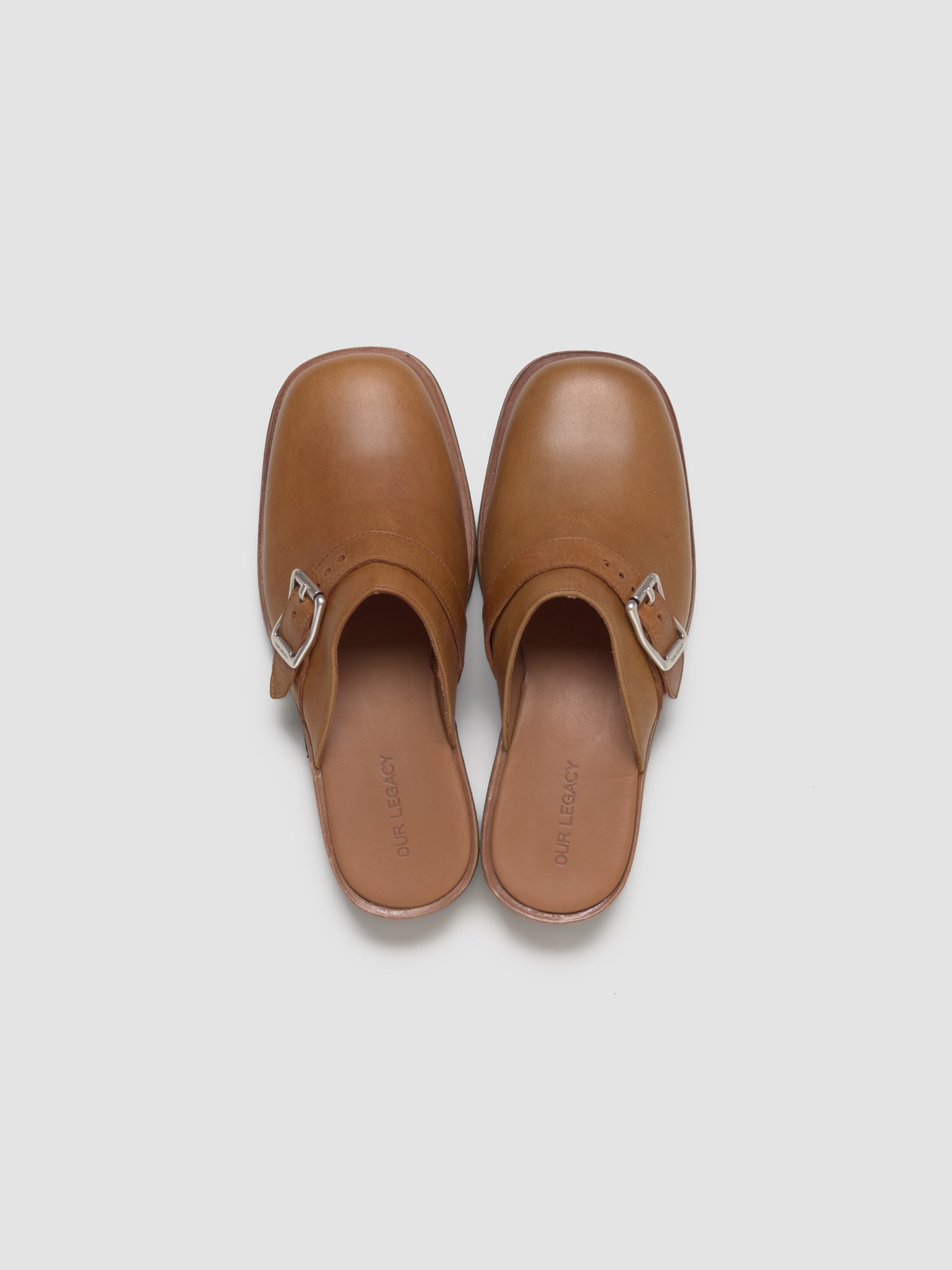 Camion Leather Mules in Burnt Sugar