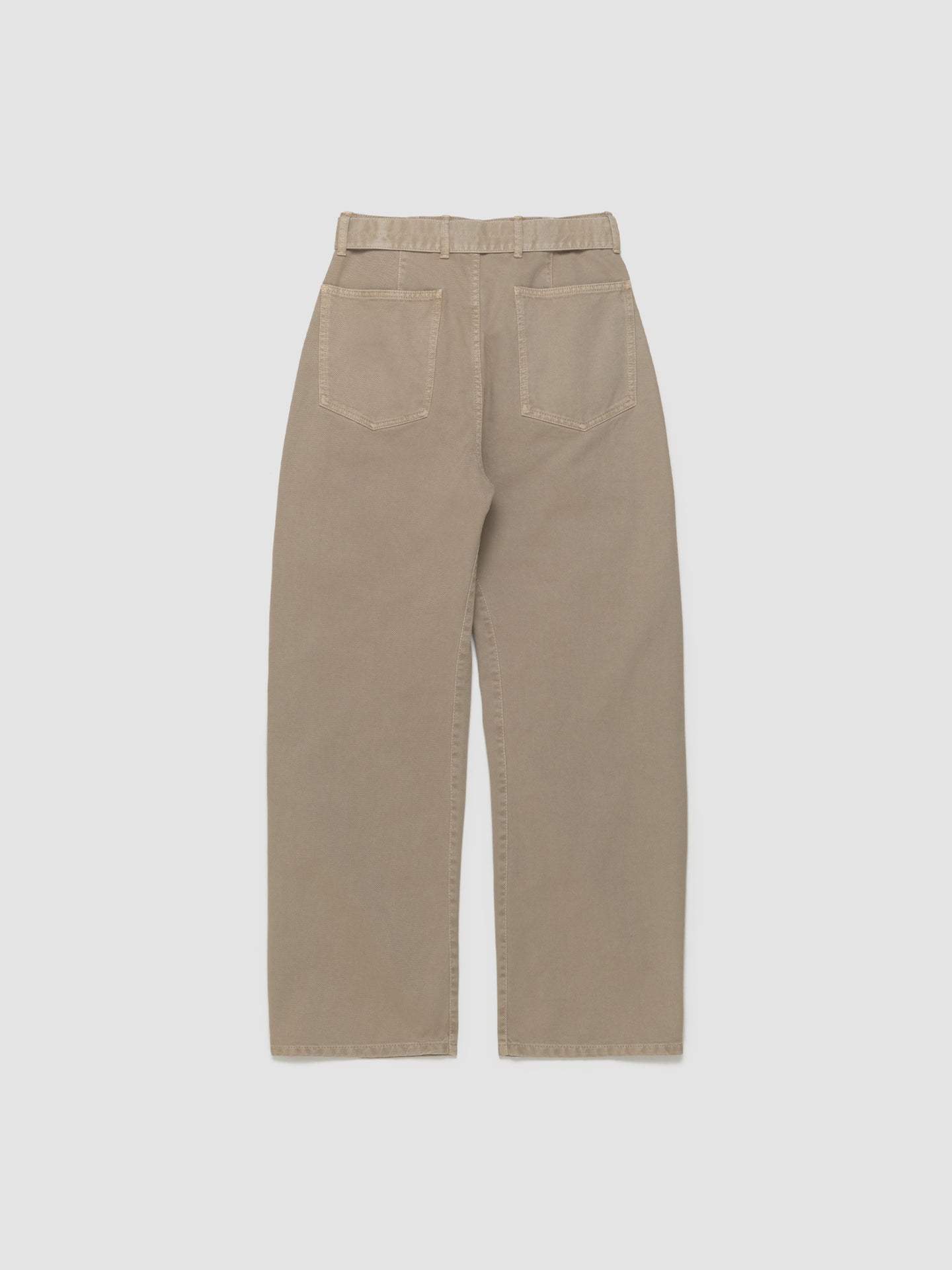 Twisted Belted Pants in Natural Beige