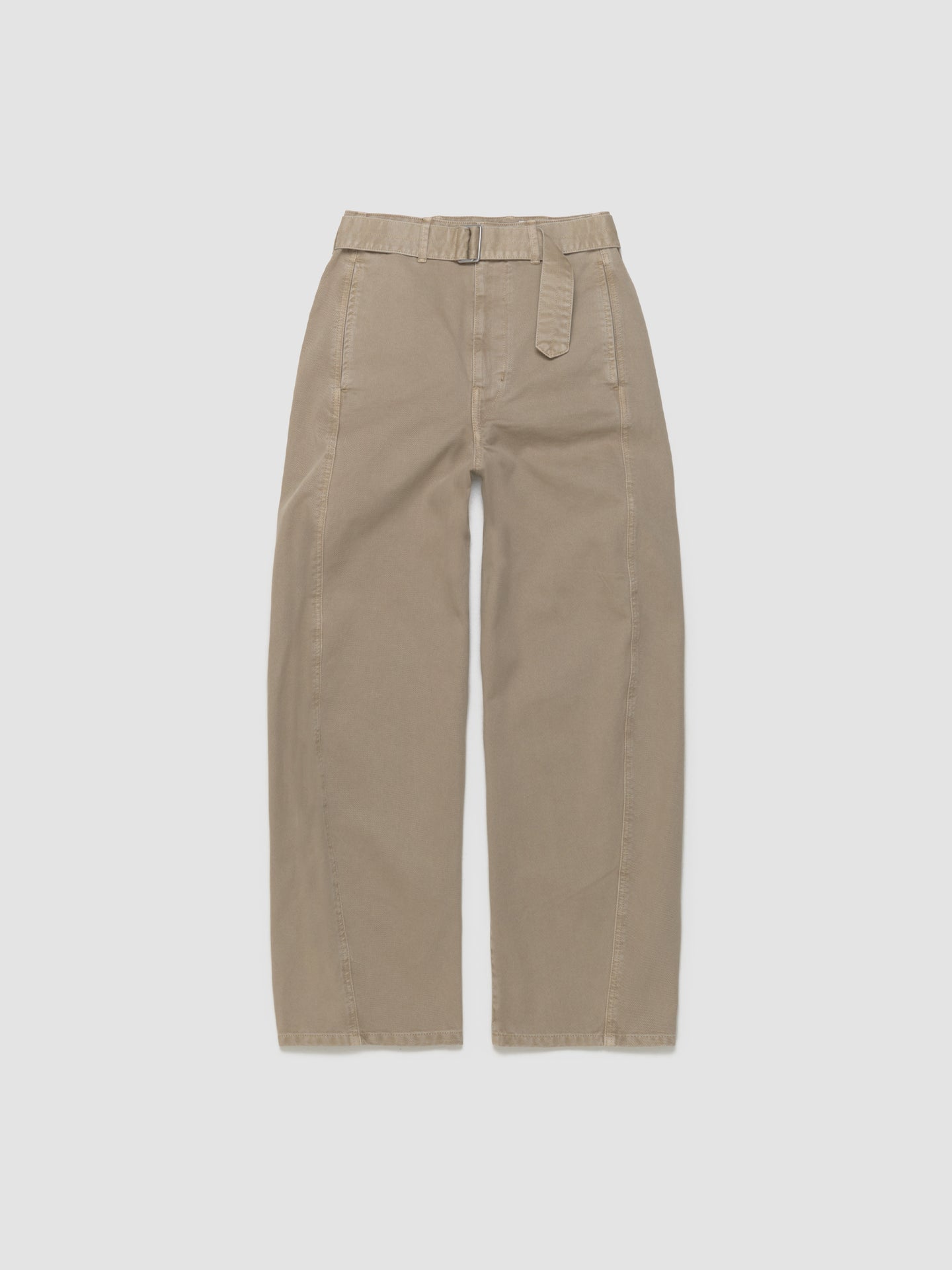 Twisted Belted Pants in Natural Beige