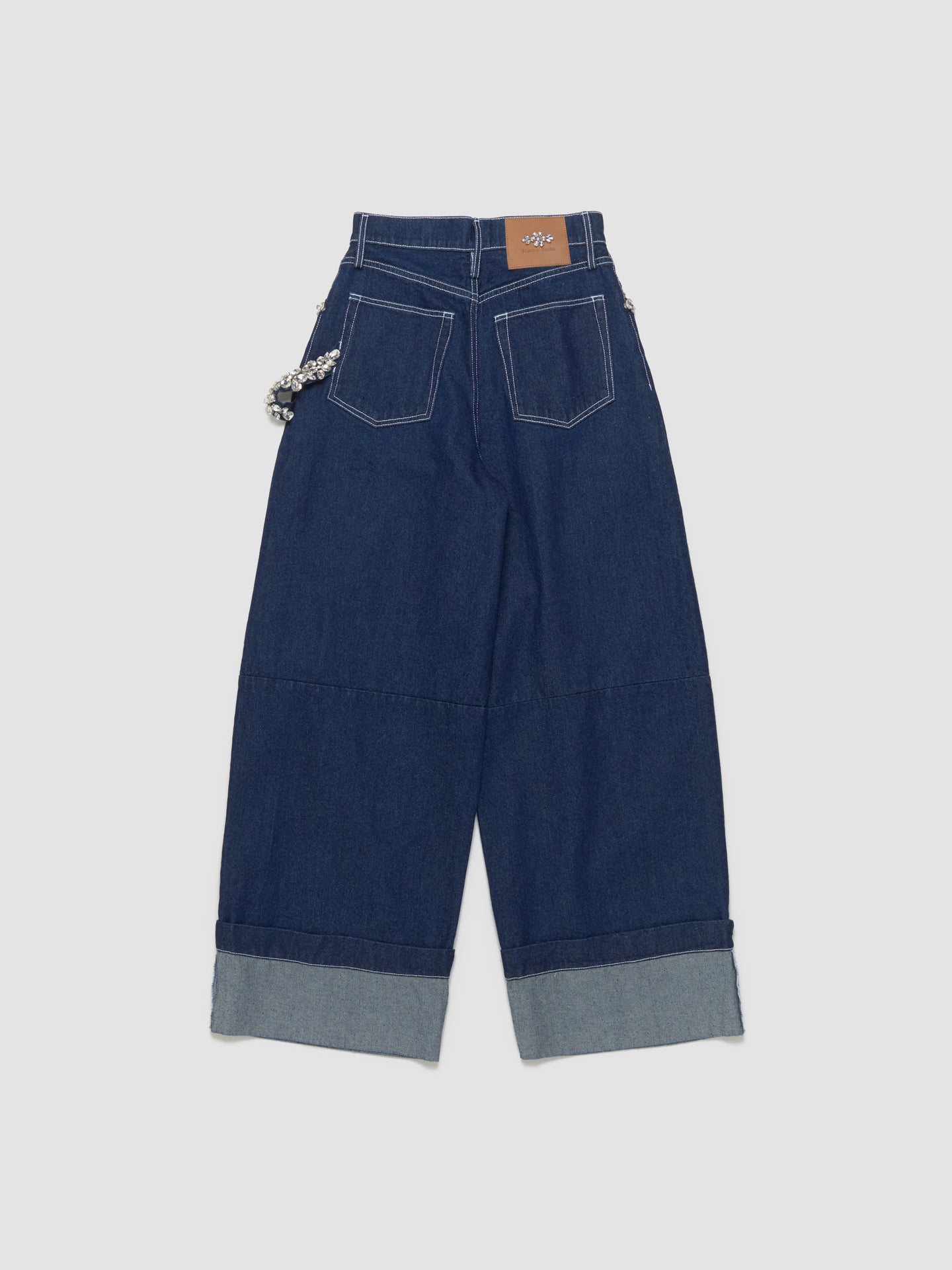 Wide Leg Puddle Jeans With Turbo in Indigo