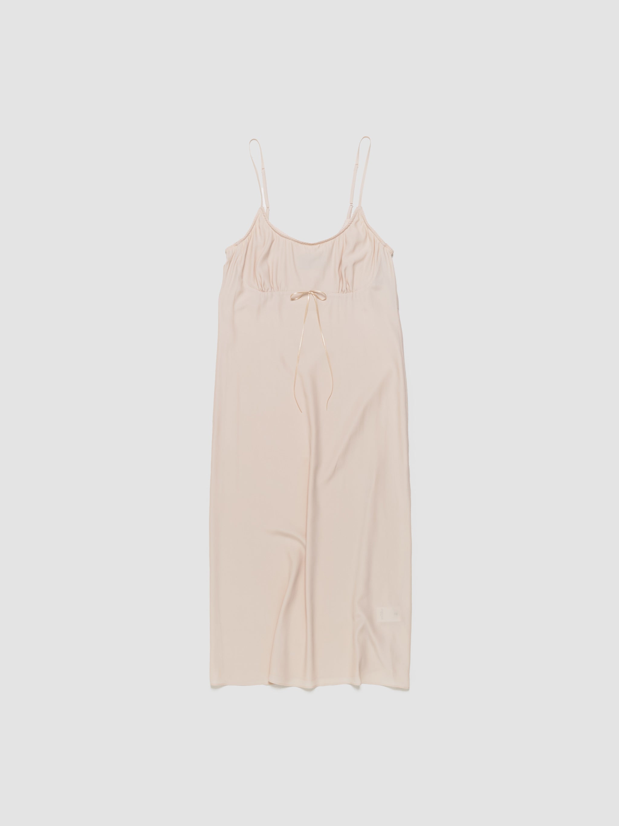 Negligee Bow Detail Slip Dress in Nude