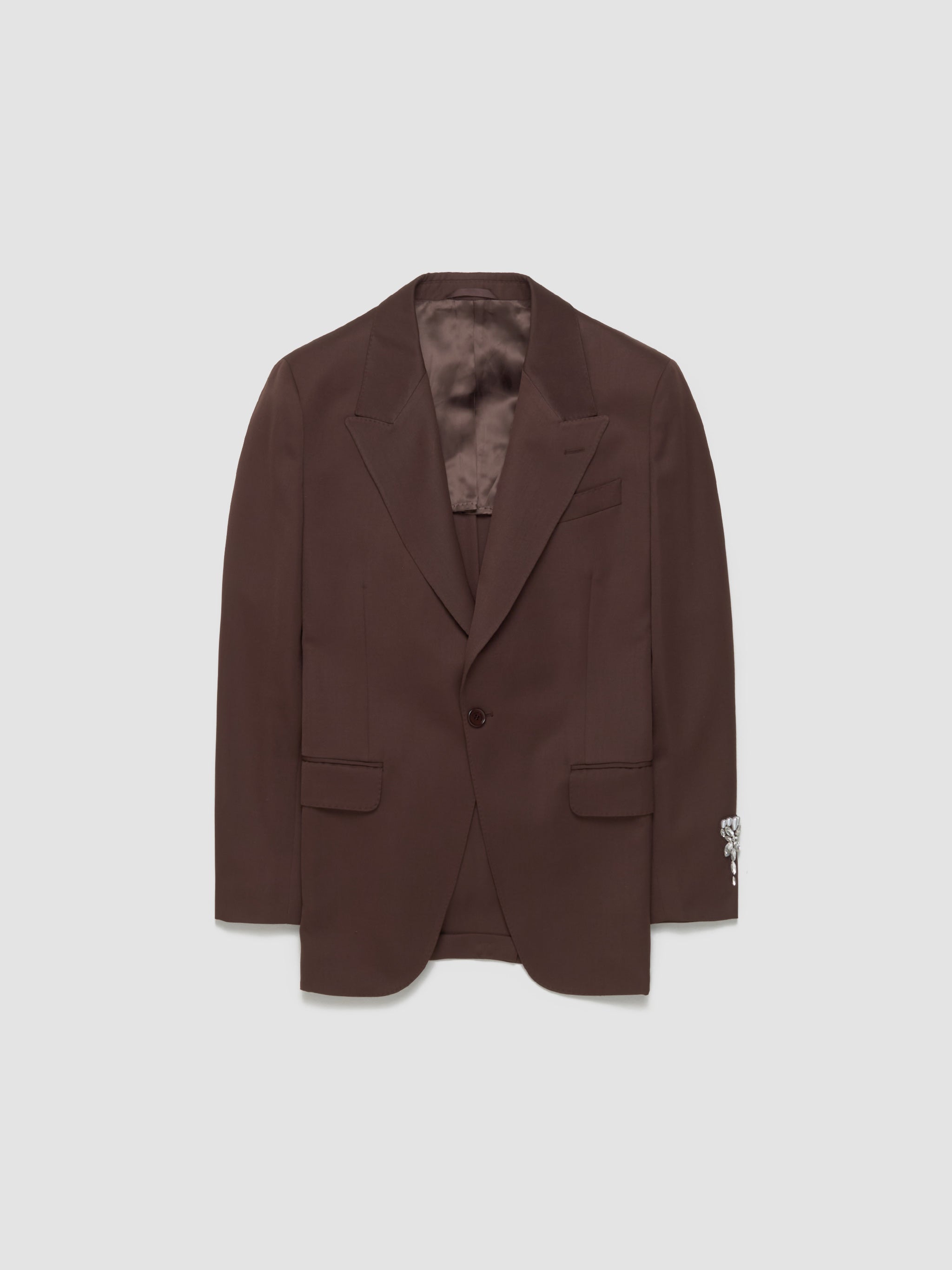 Relaxed Wide Peak Jacket in Chocolate