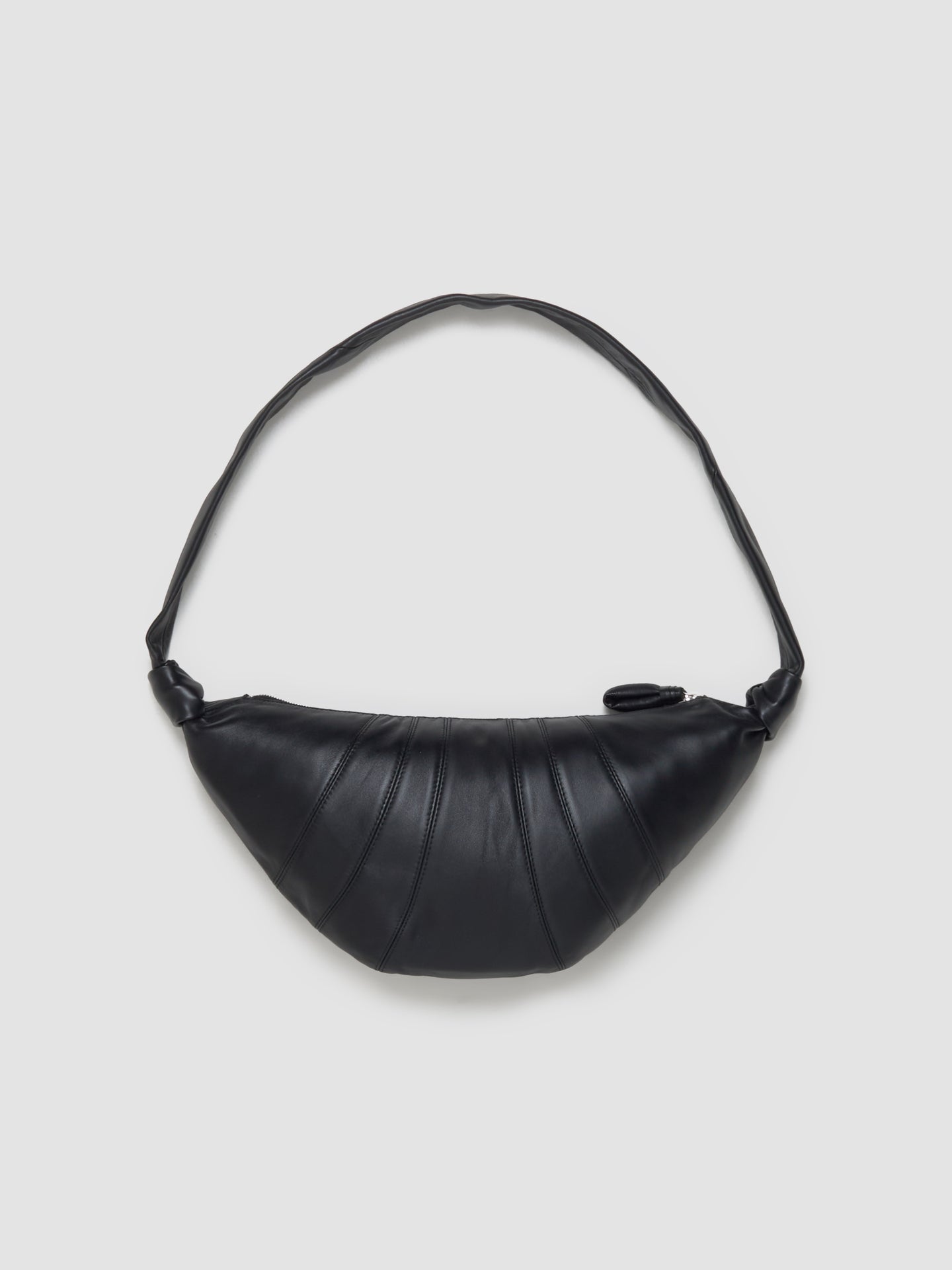 Medium Nappa Leather Croissant Bag in Black