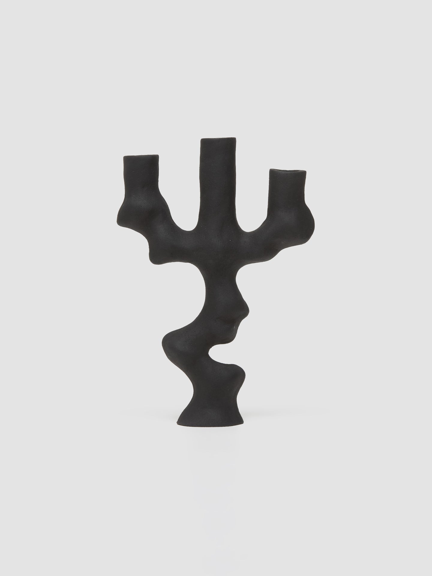 Triple Candleholder in Matte Black