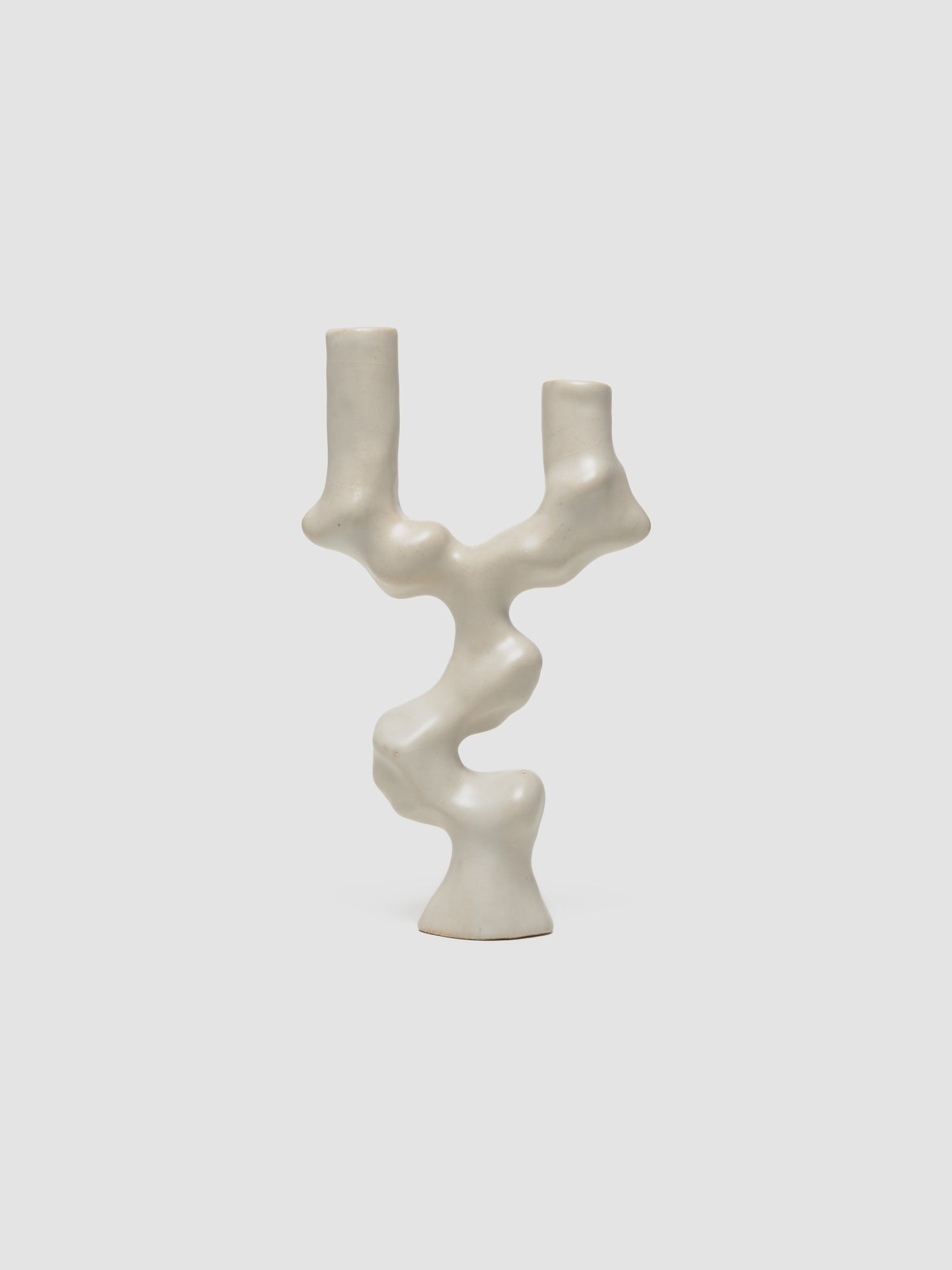 Akoya Double Candleholder in White