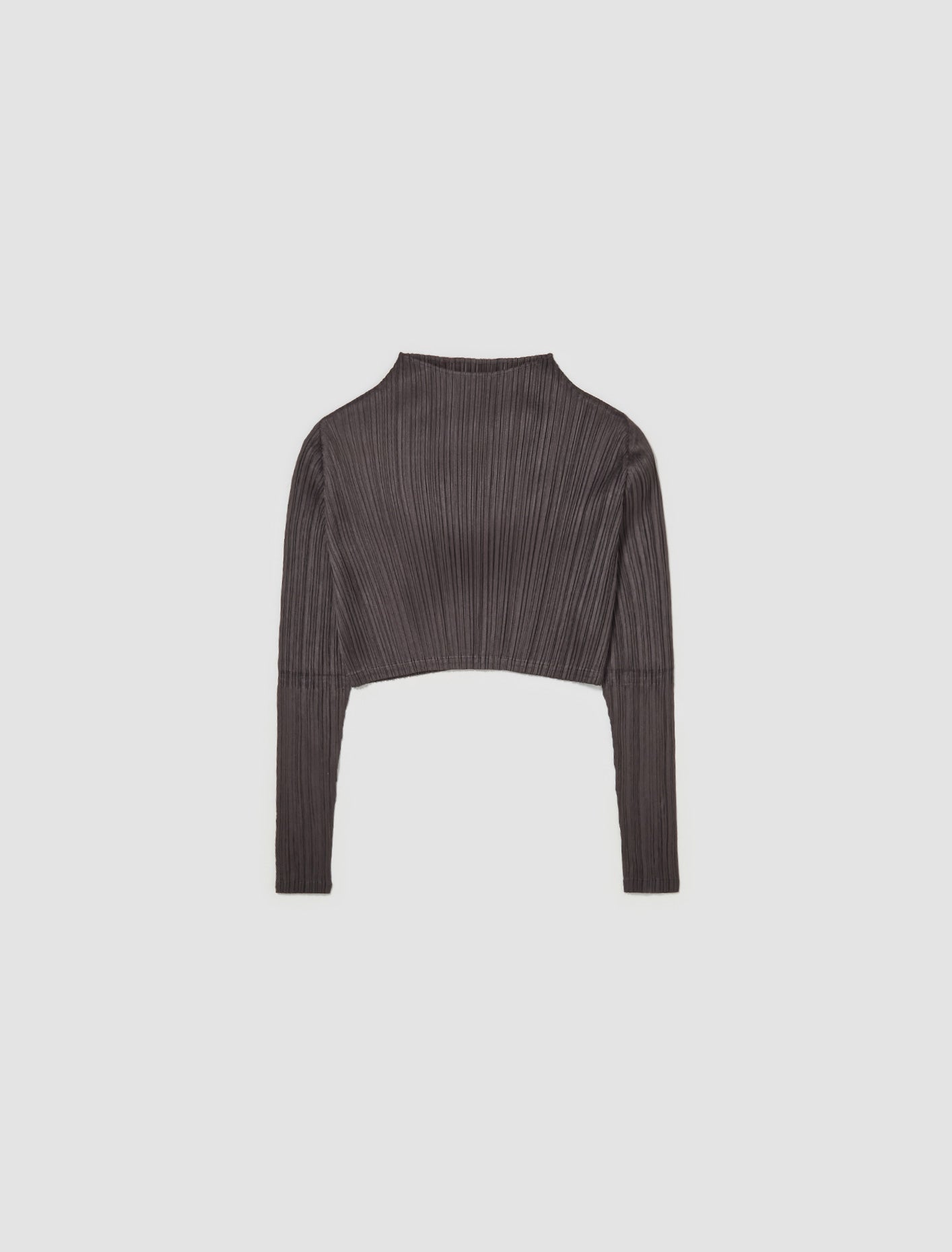 Pleated Cropped Top in Dark Grey