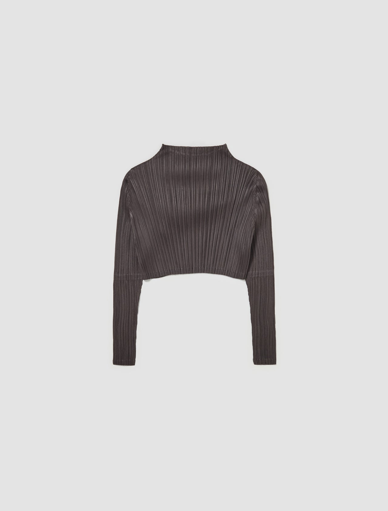 Pleated Cropped Top in Dark Grey