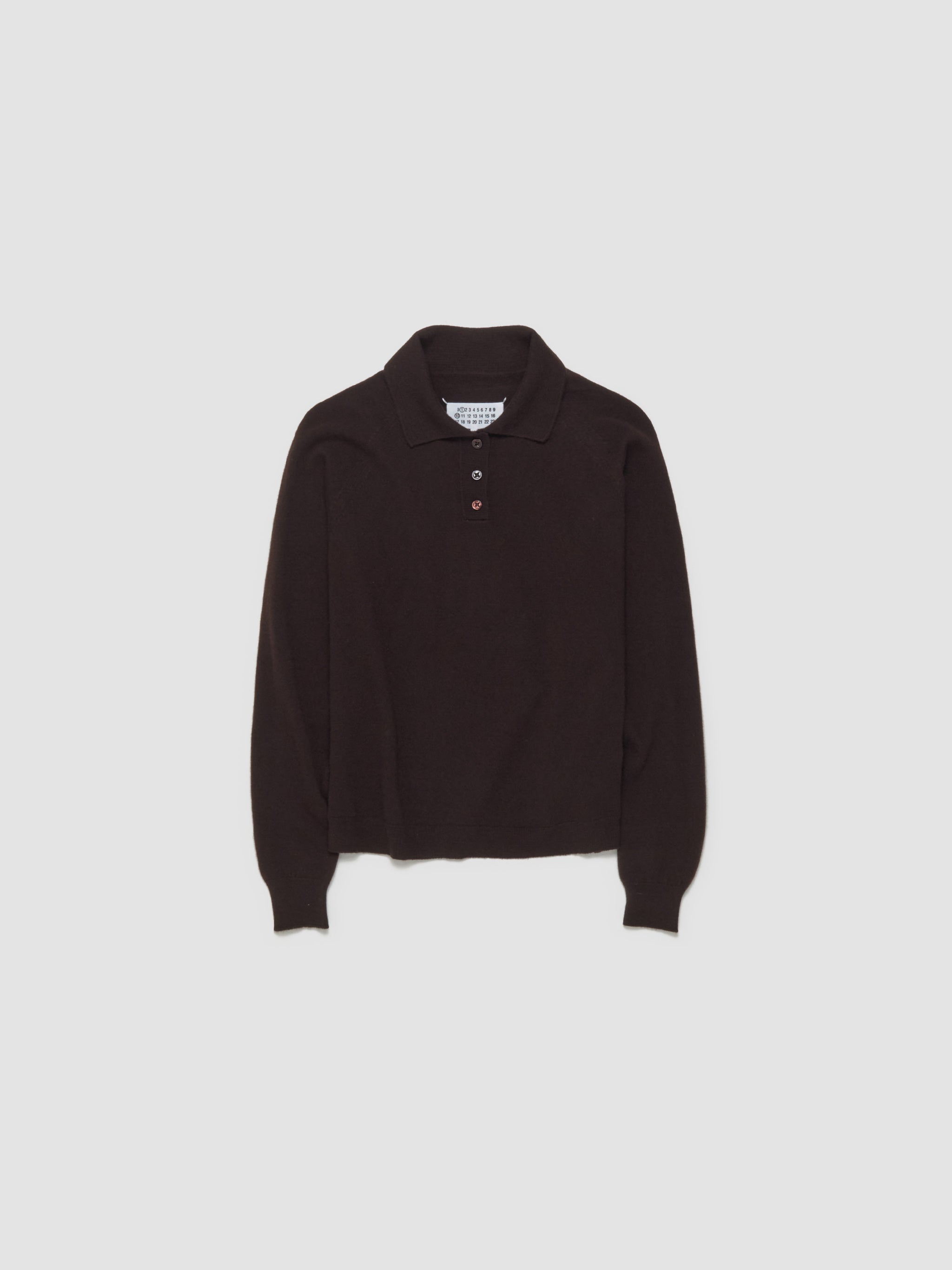 Polo Sweater in Dark Brown