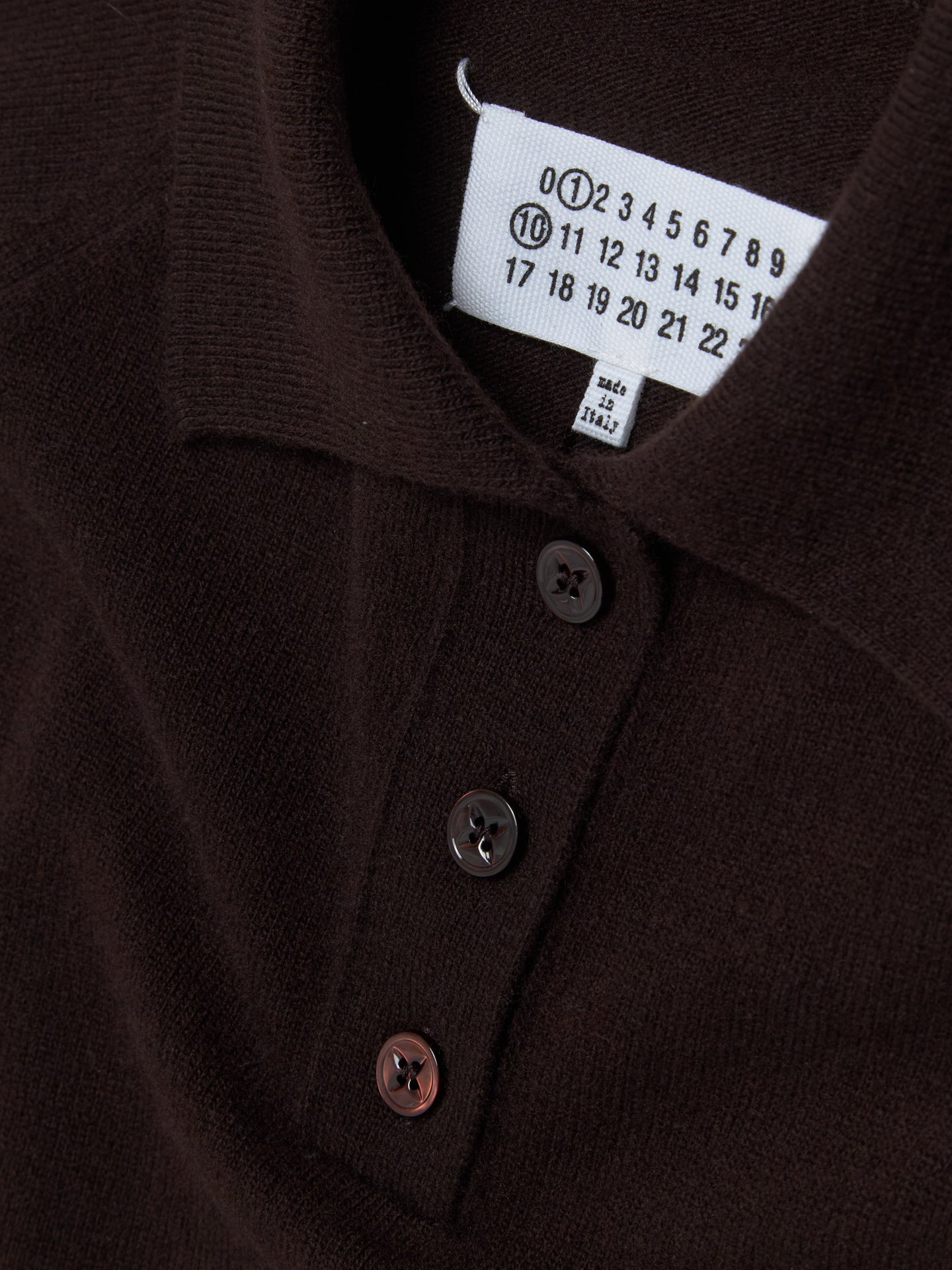 Polo Sweater in Dark Brown