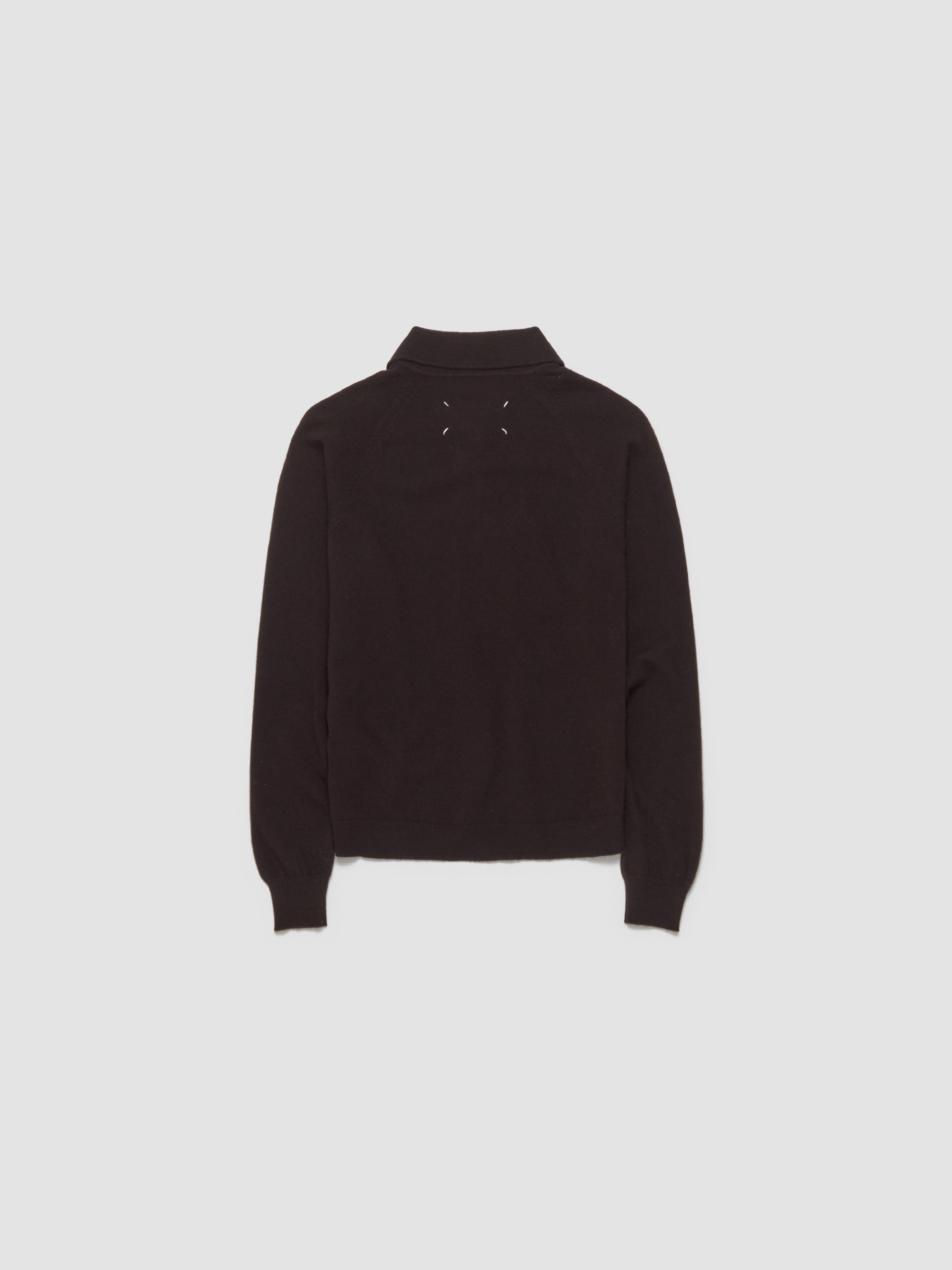 Polo Sweater in Dark Brown