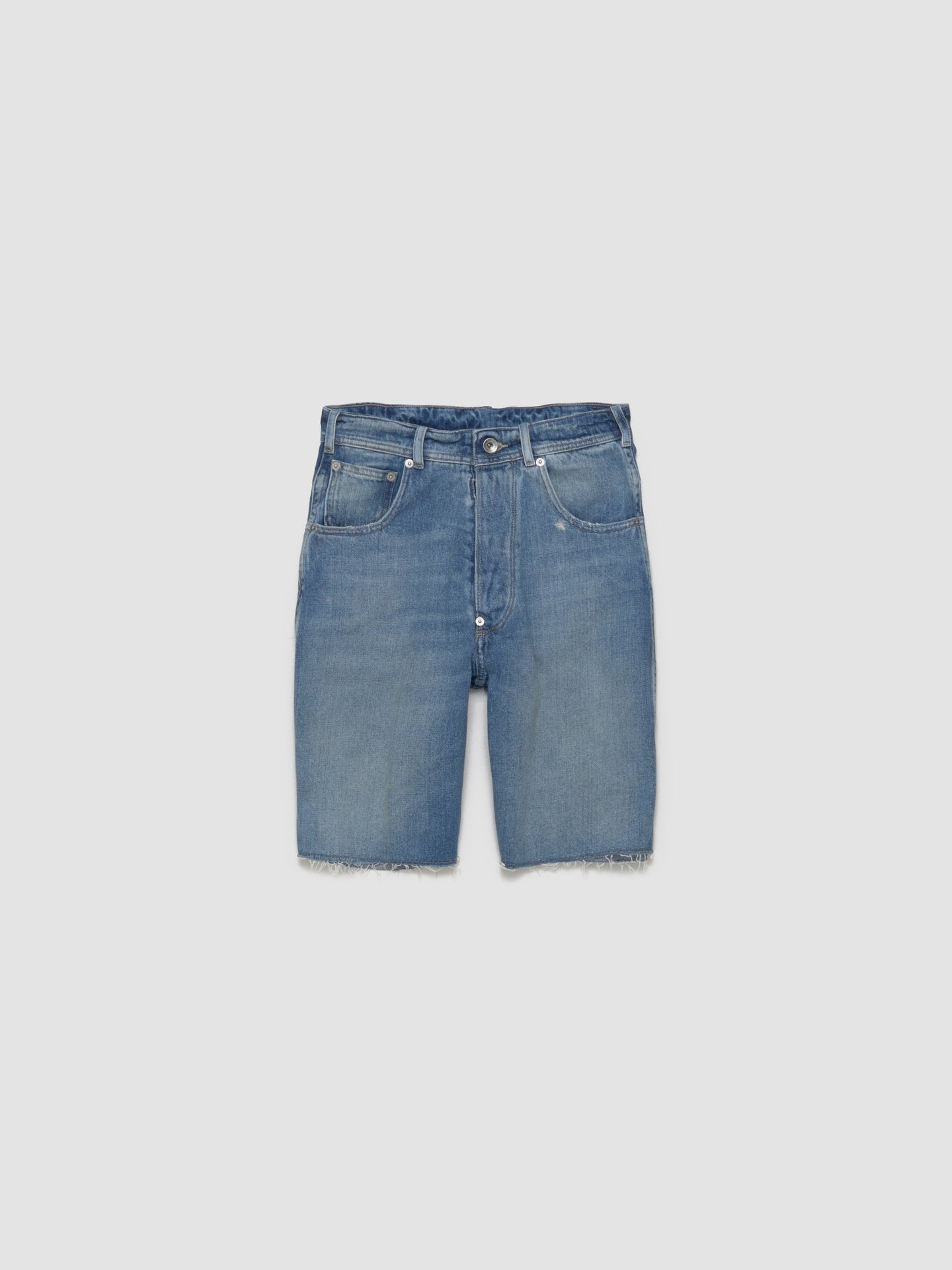 Denim Cut-Off Shorts in Light Blue