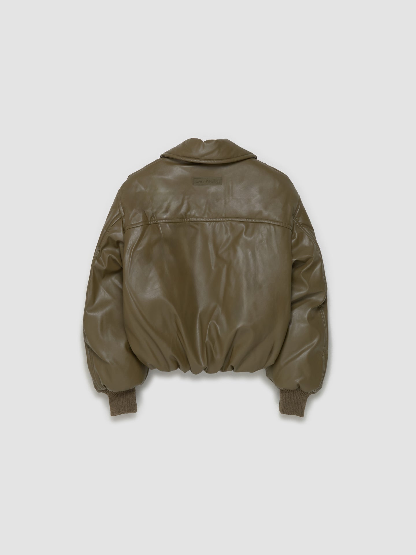 Coated Bomber Jacket in Khaki Green