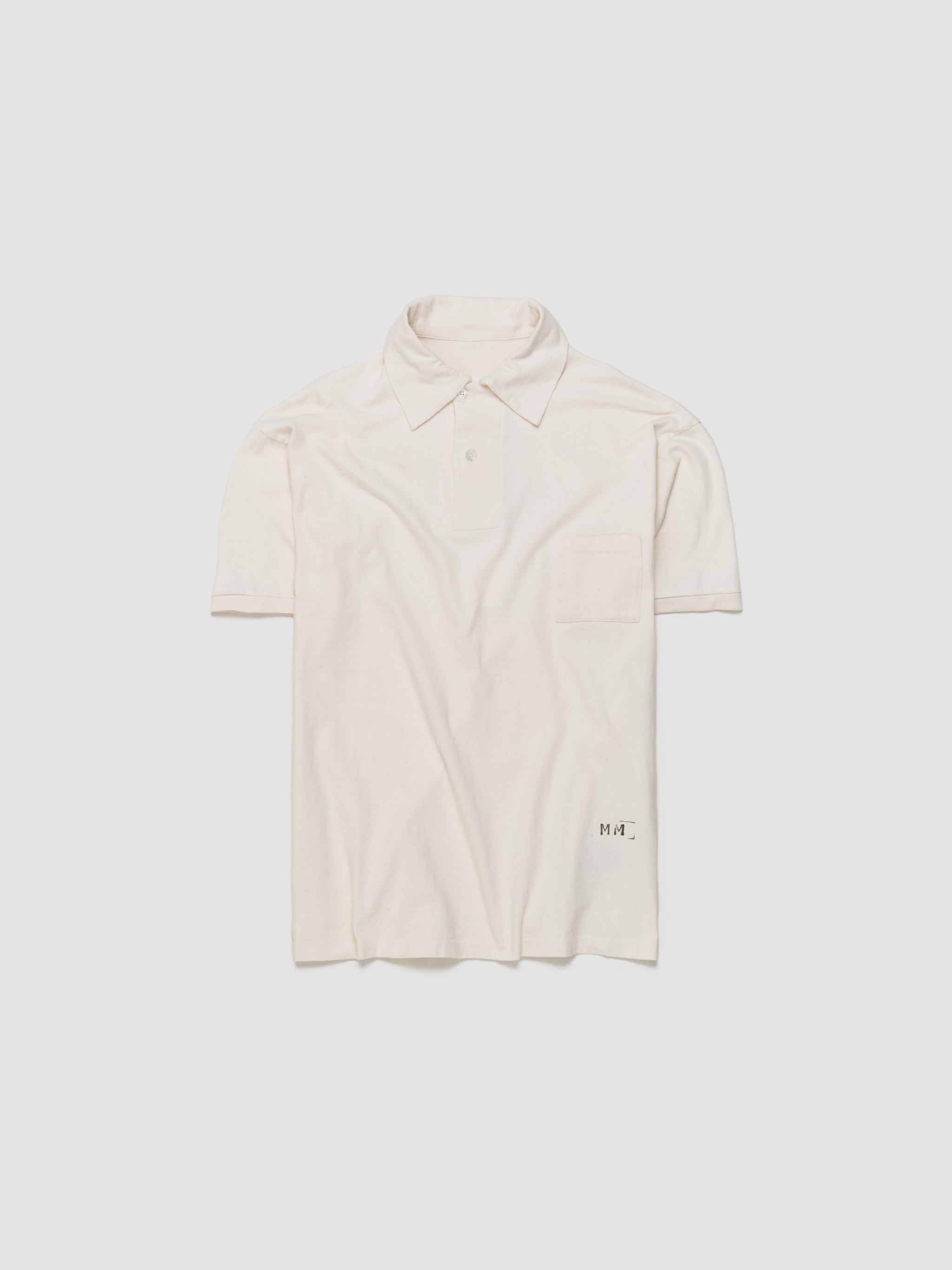 Short Sleeve Polo T-Shirt in Off-White