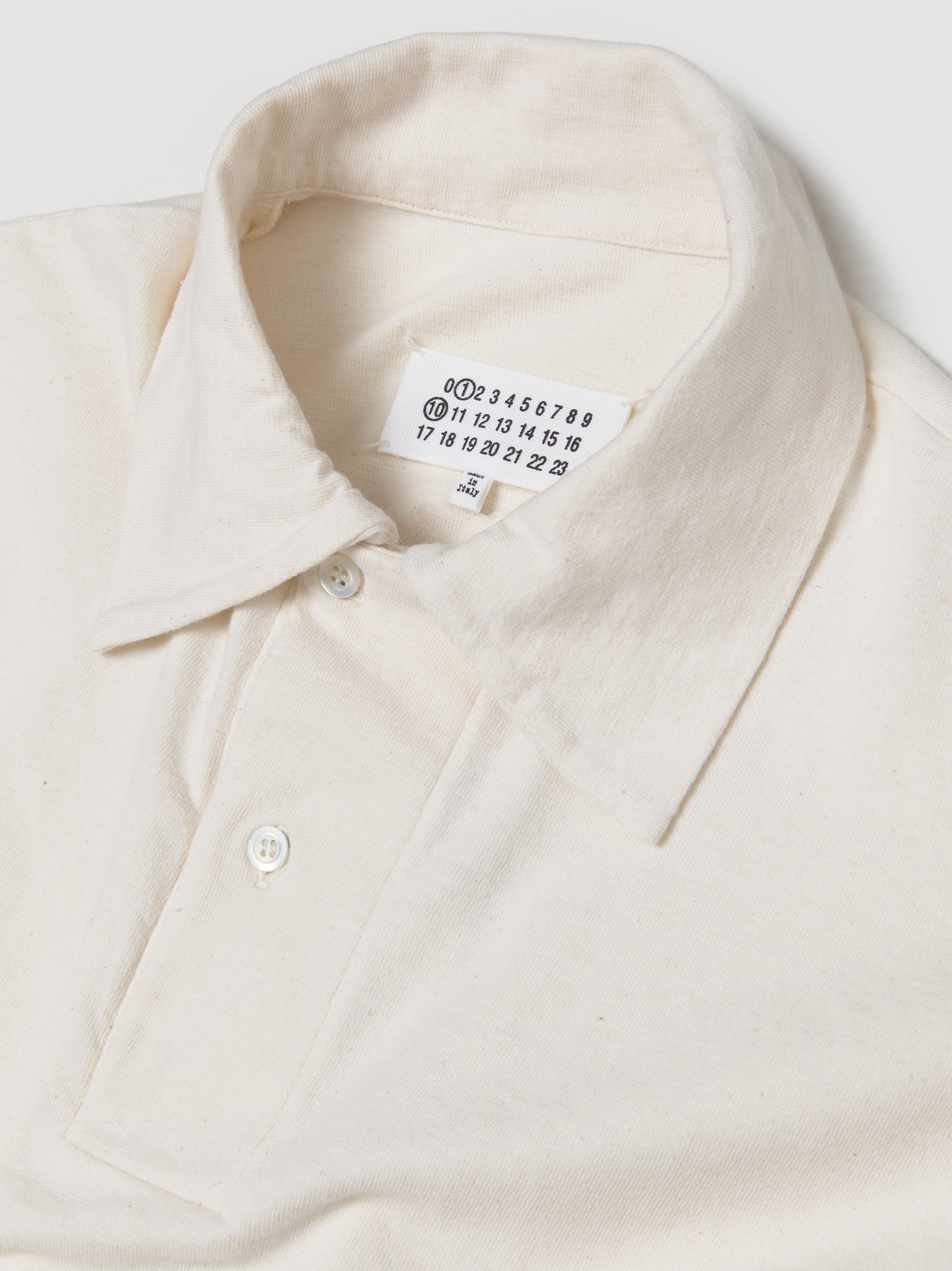 Short Sleeve Polo T-Shirt in Off-White