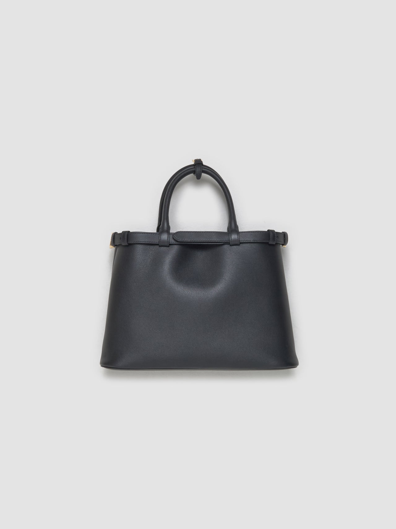 Buckle Medium Leather Bag in Black