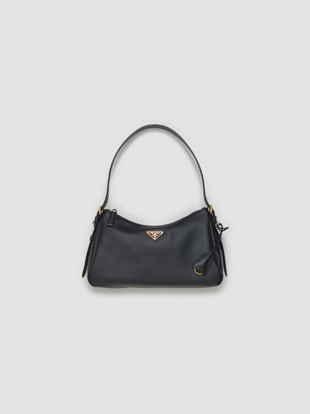 Aimée Medium Leather Shoulder Bag in Black