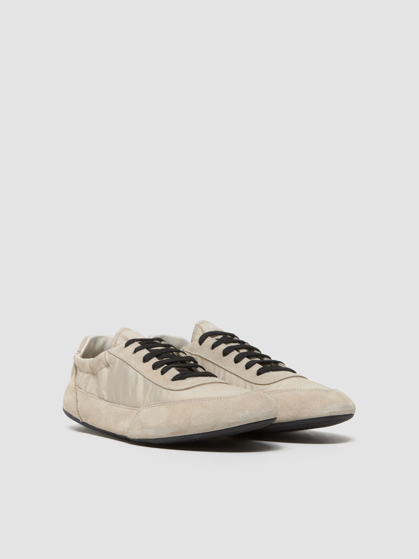 Collapse Re-Nylon And Suede Sneaker in Beige