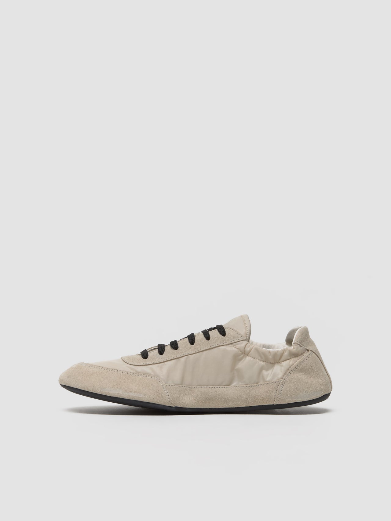 Collapse Re-Nylon And Suede Sneaker in Beige