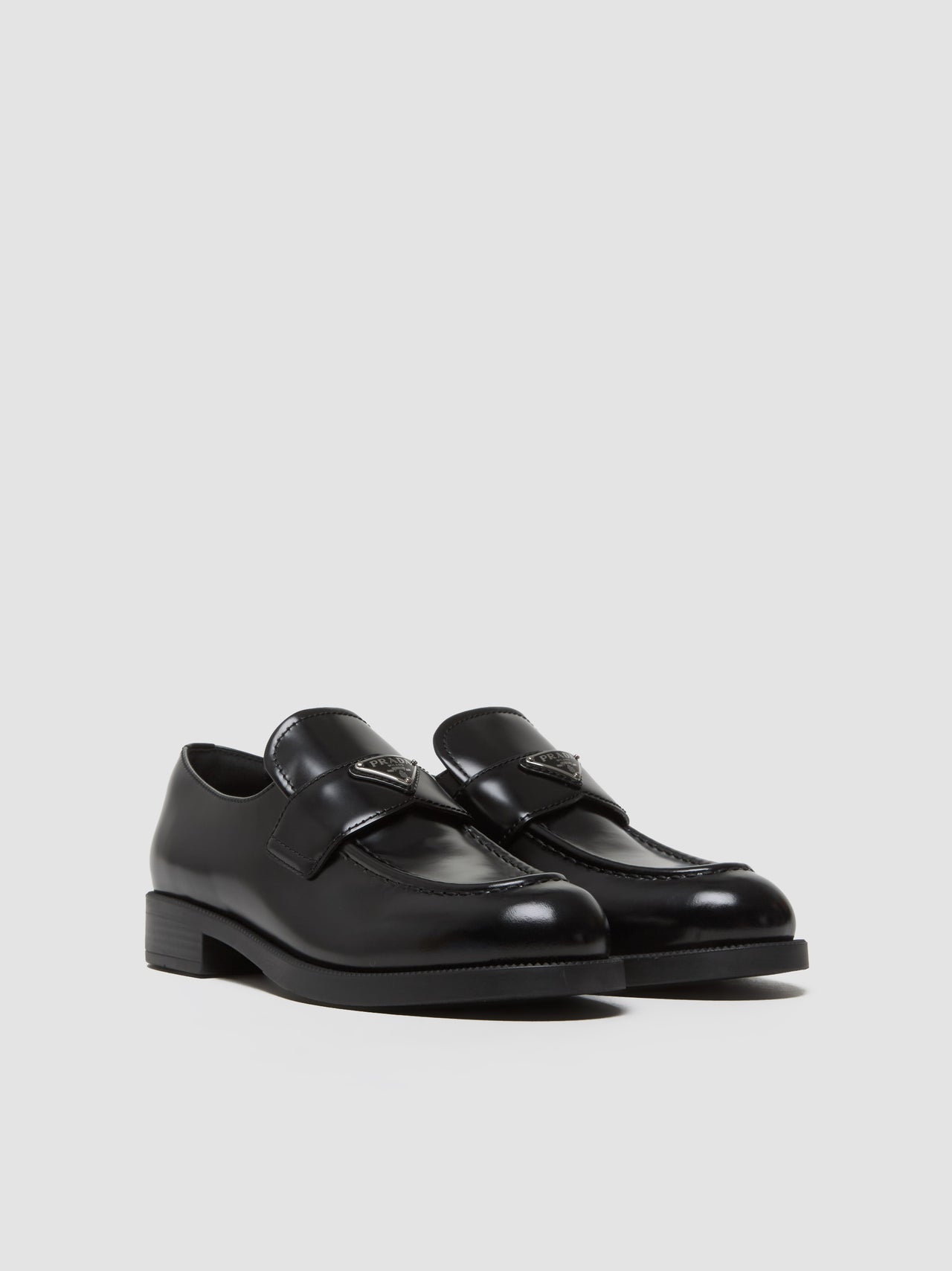 Women's Brushed Leather Loafers in Black