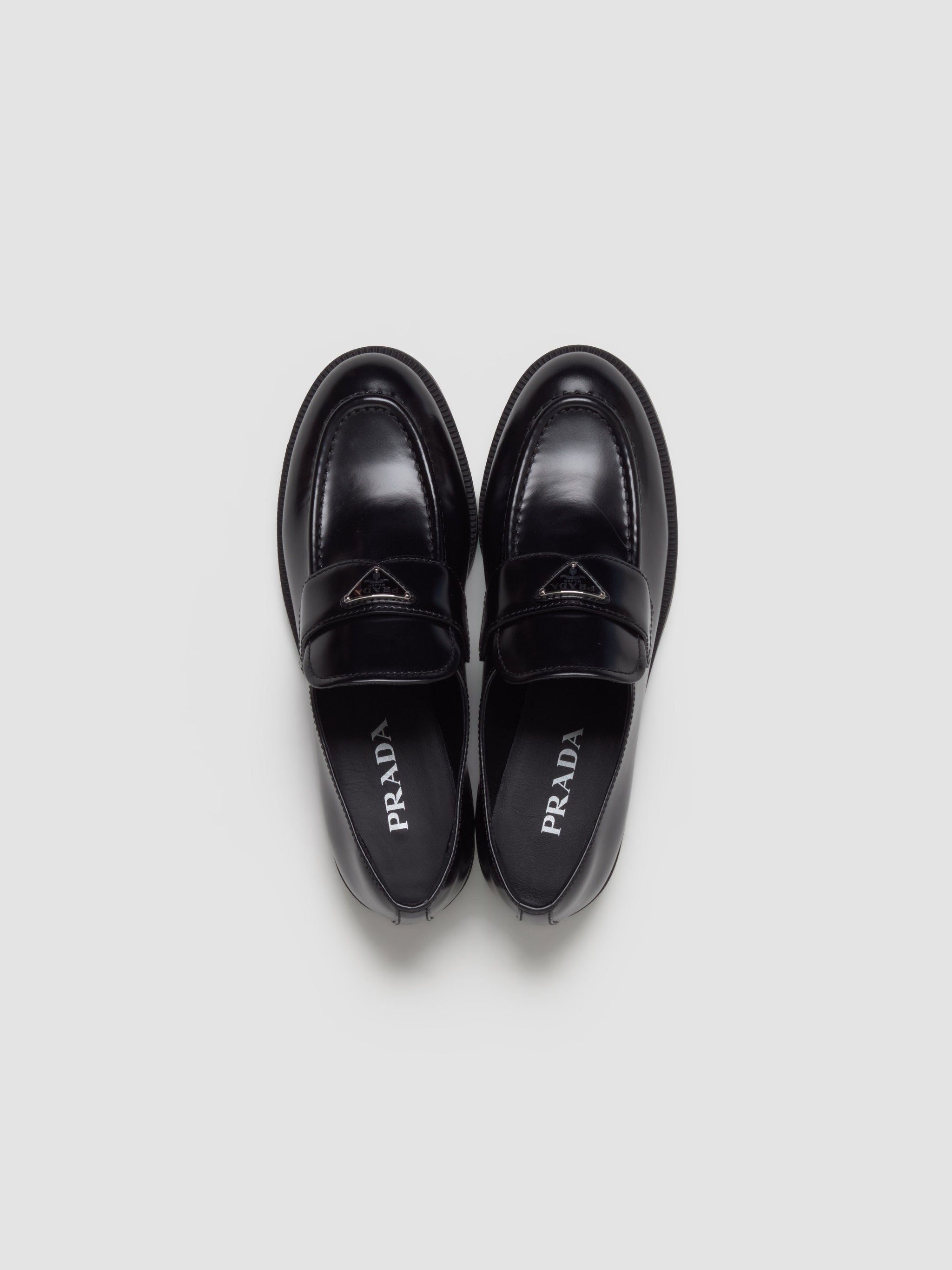 Women's Brushed Leather Loafers in Black