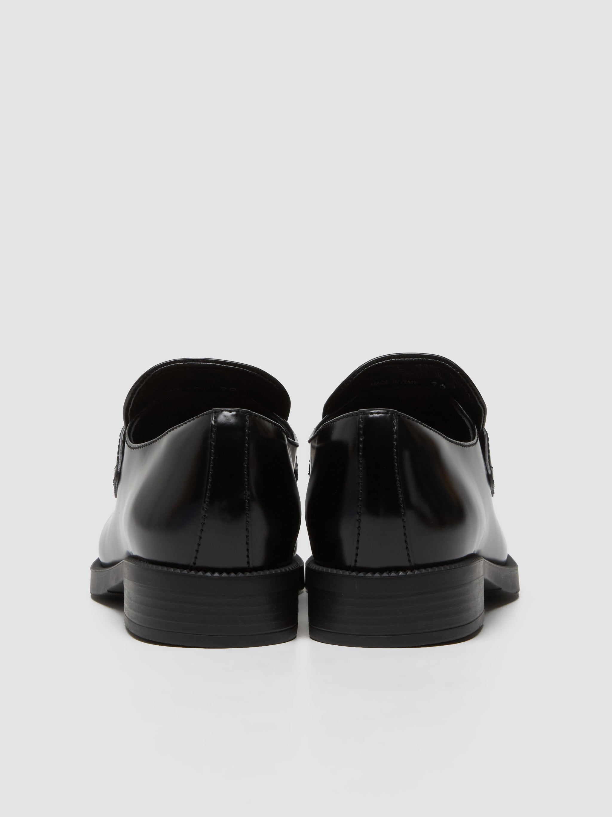 Women's Brushed Leather Loafers in Black