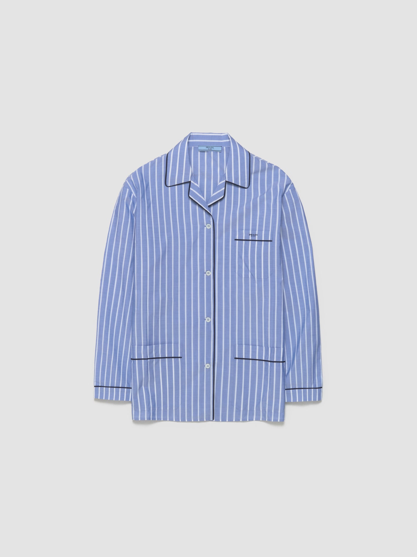 Striped Chambray Shirt in Sapphire Blue