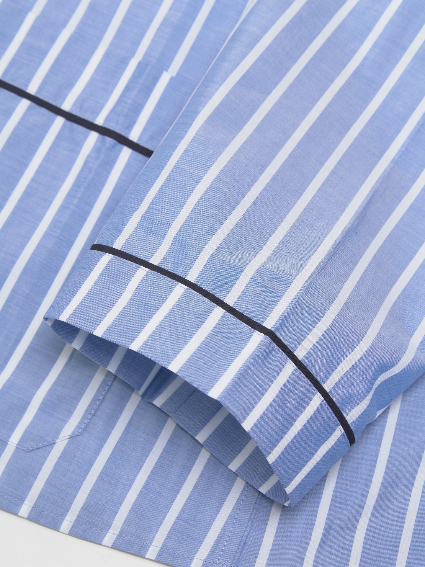 Striped Chambray Shirt in Sapphire Blue