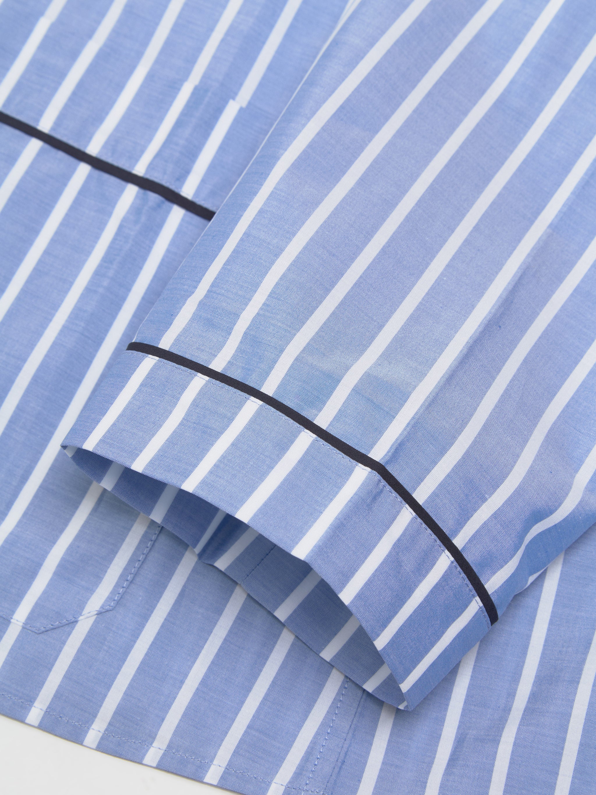 Striped Chambray Shirt in Sapphire Blue