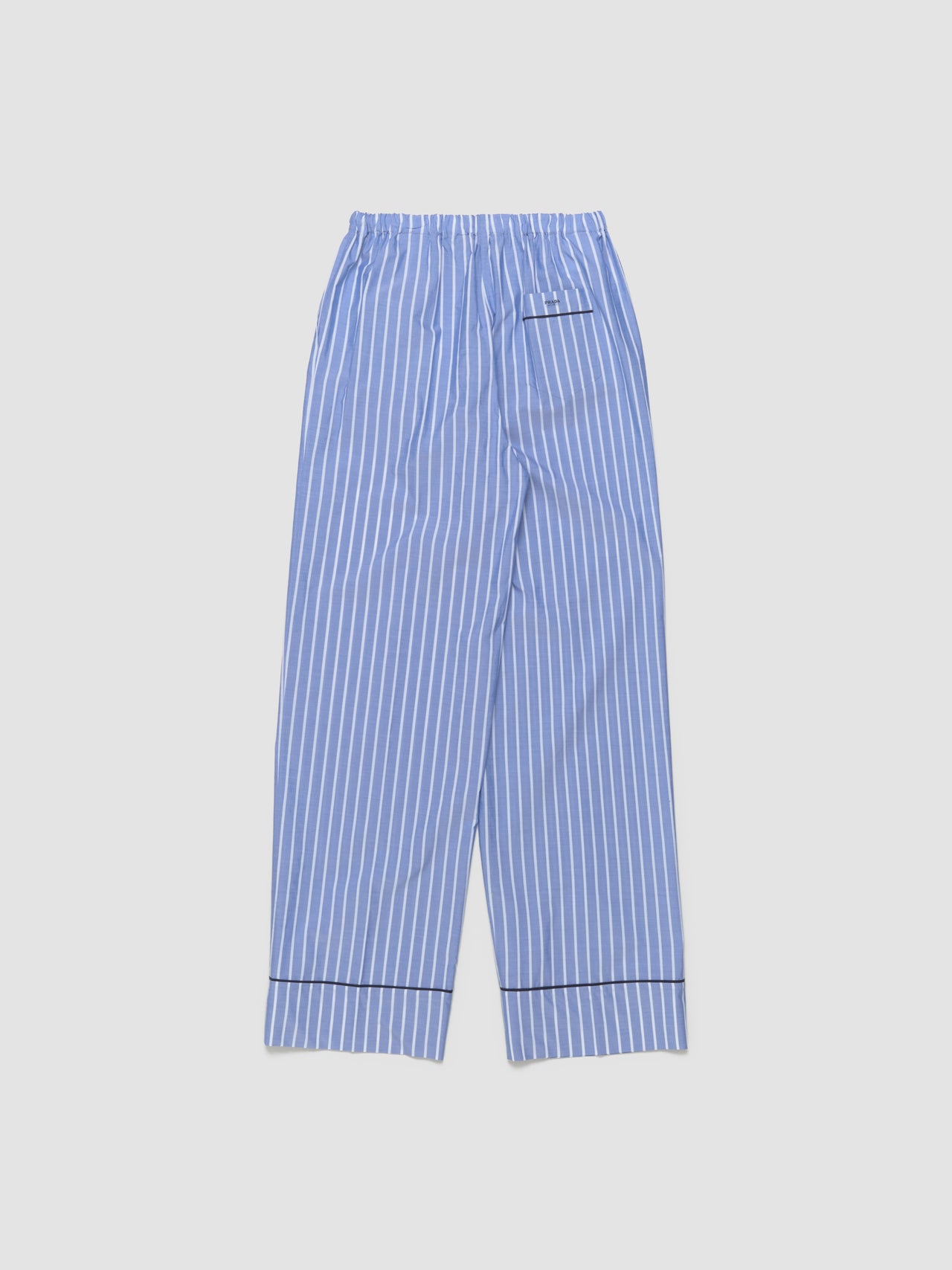 Striped Chambray Trousers in Sapphire Blue