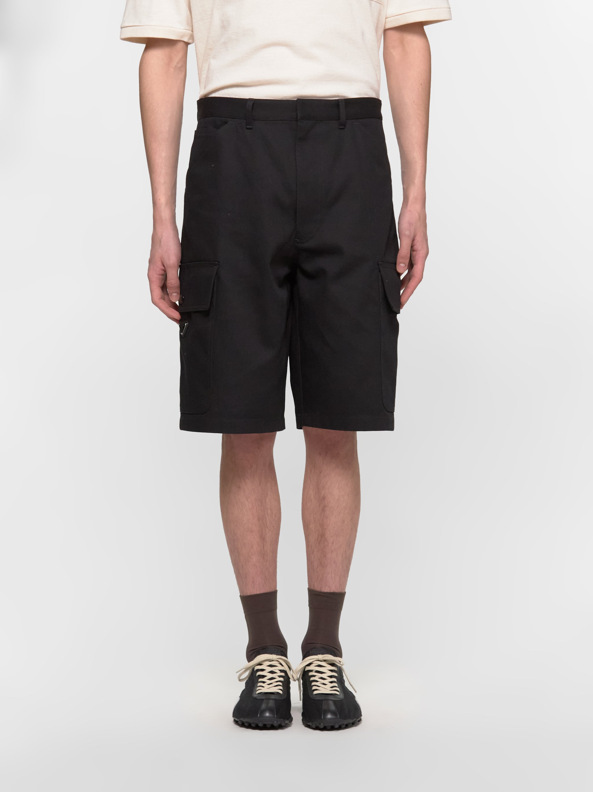 Cotton Bermuda Shorts in Black