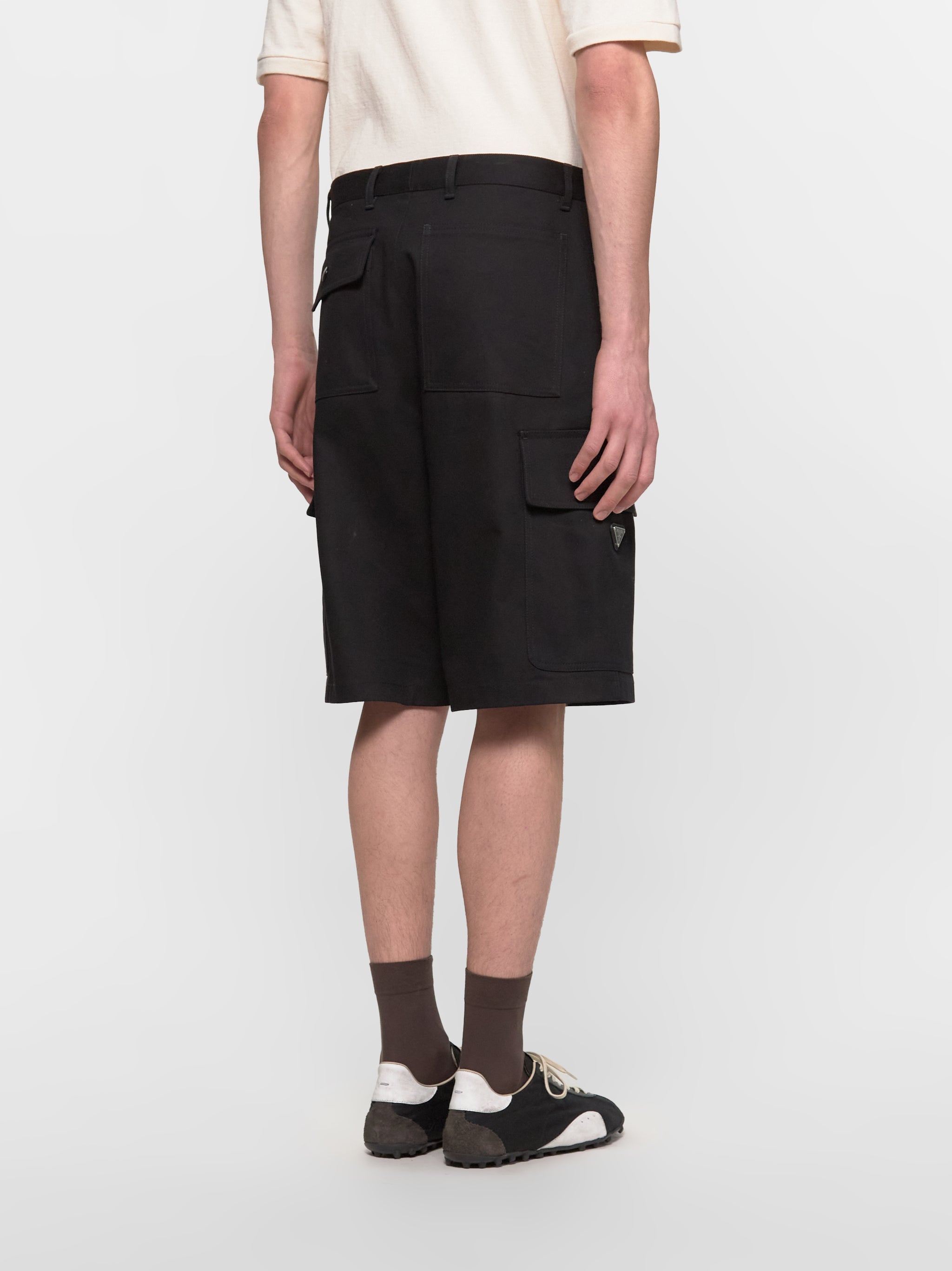 Cotton Bermuda Shorts in Black