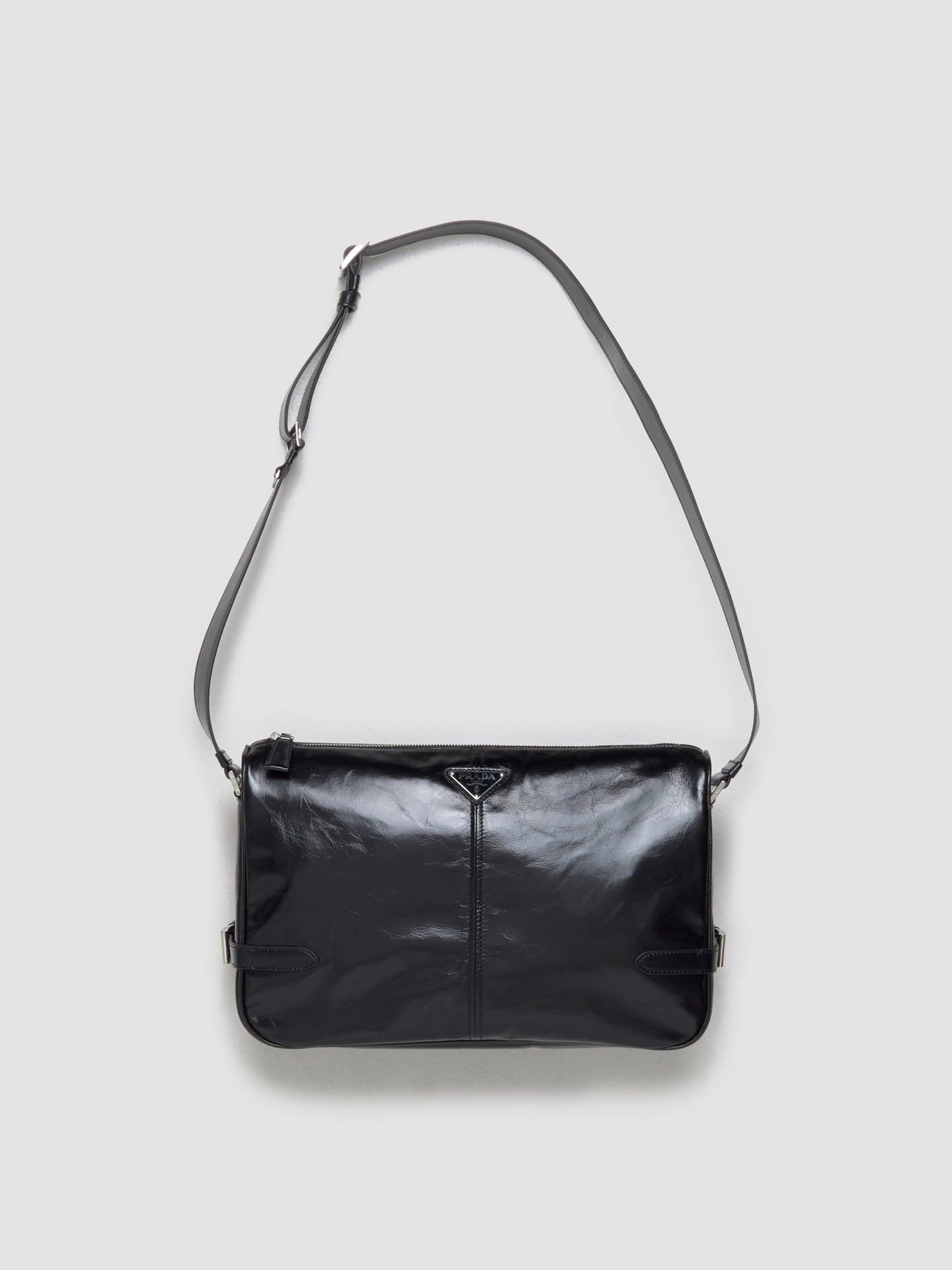 Leather Shoulder Bag in Black