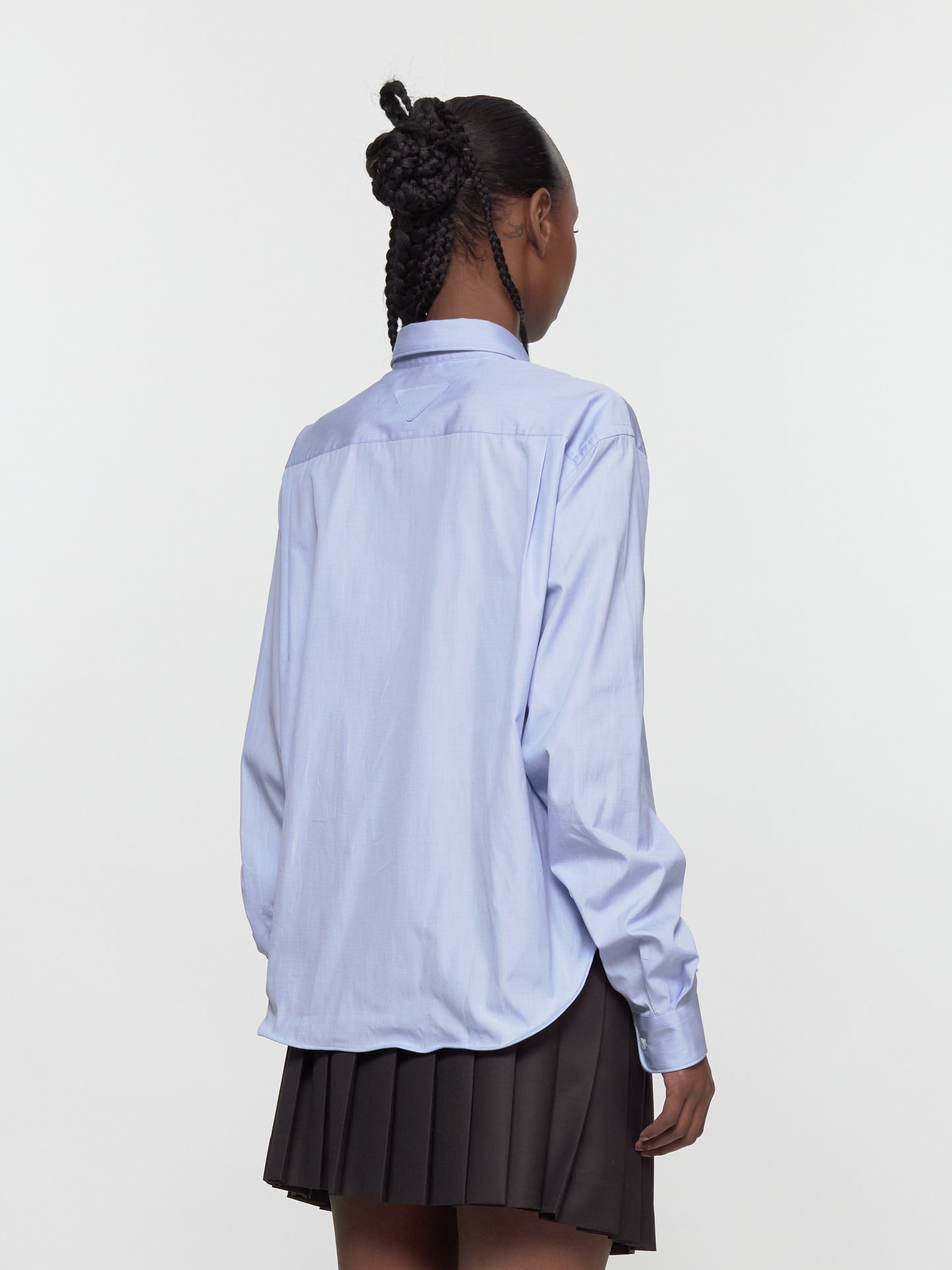 Twisted Hem Shirt in Light Blue