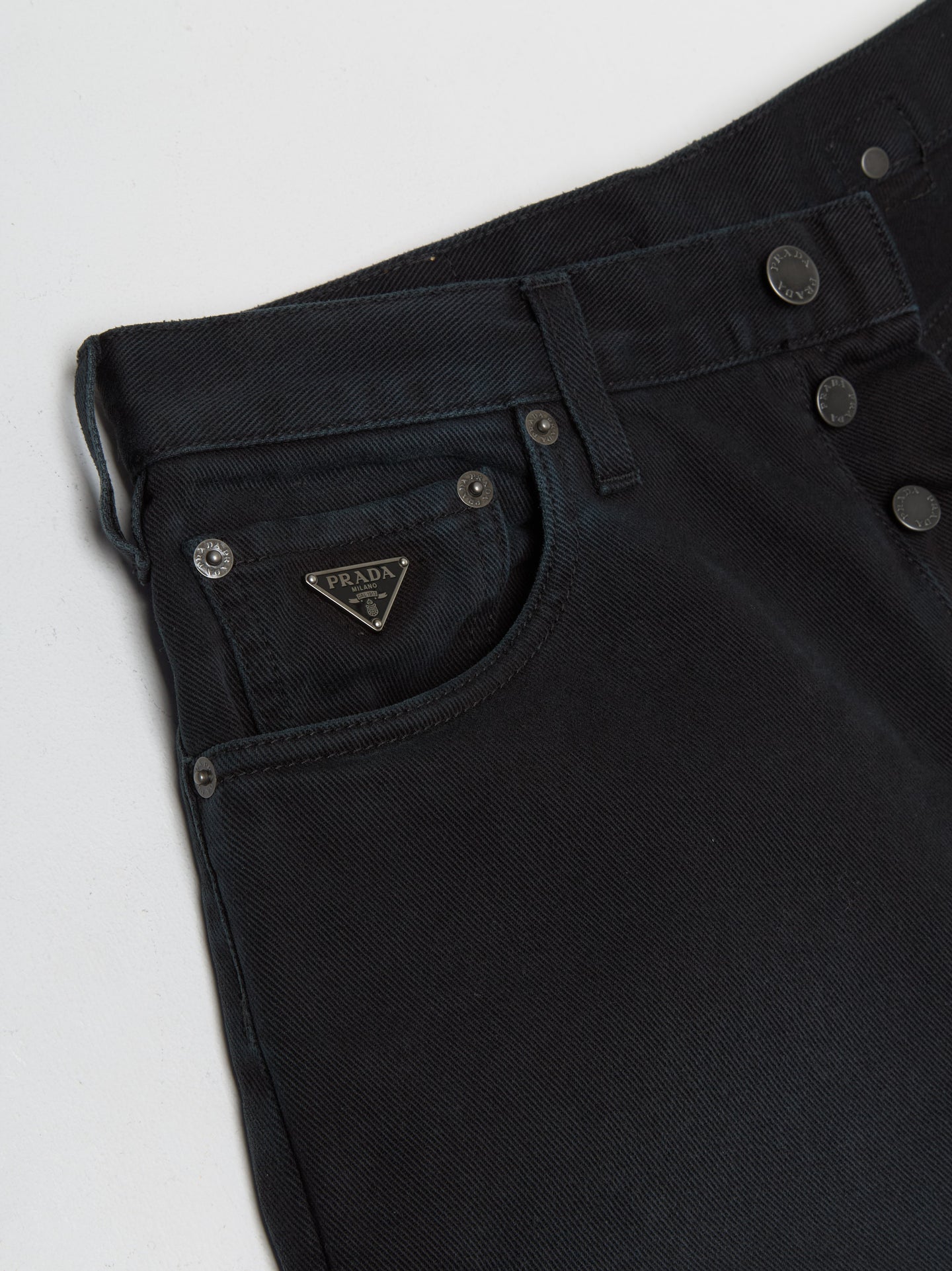 Denim Cotton Pants in Black