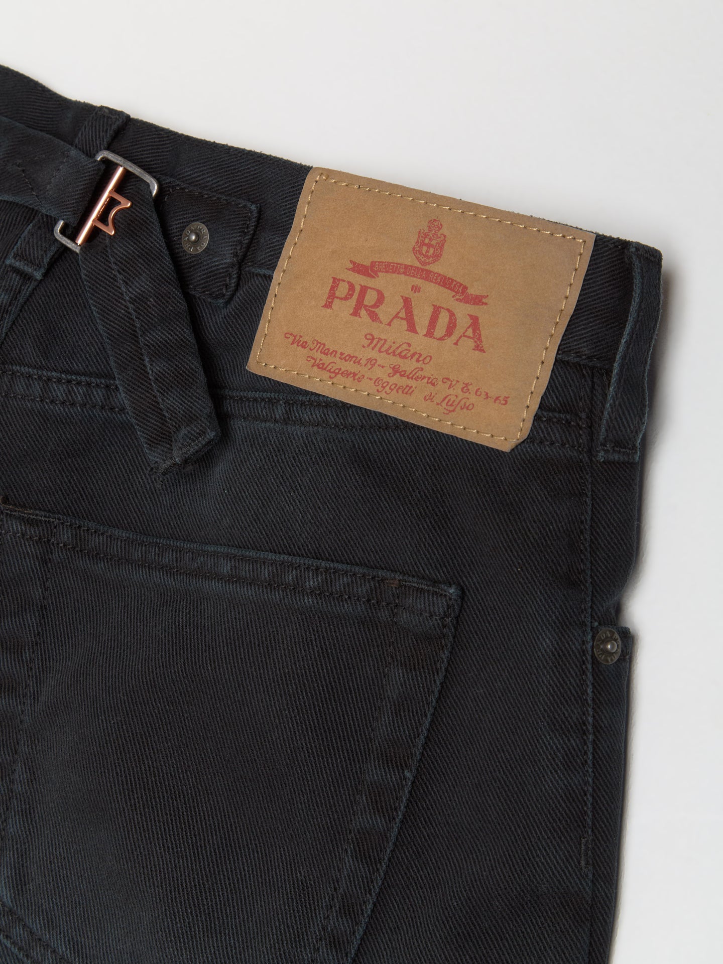 Denim Cotton Pants in Black