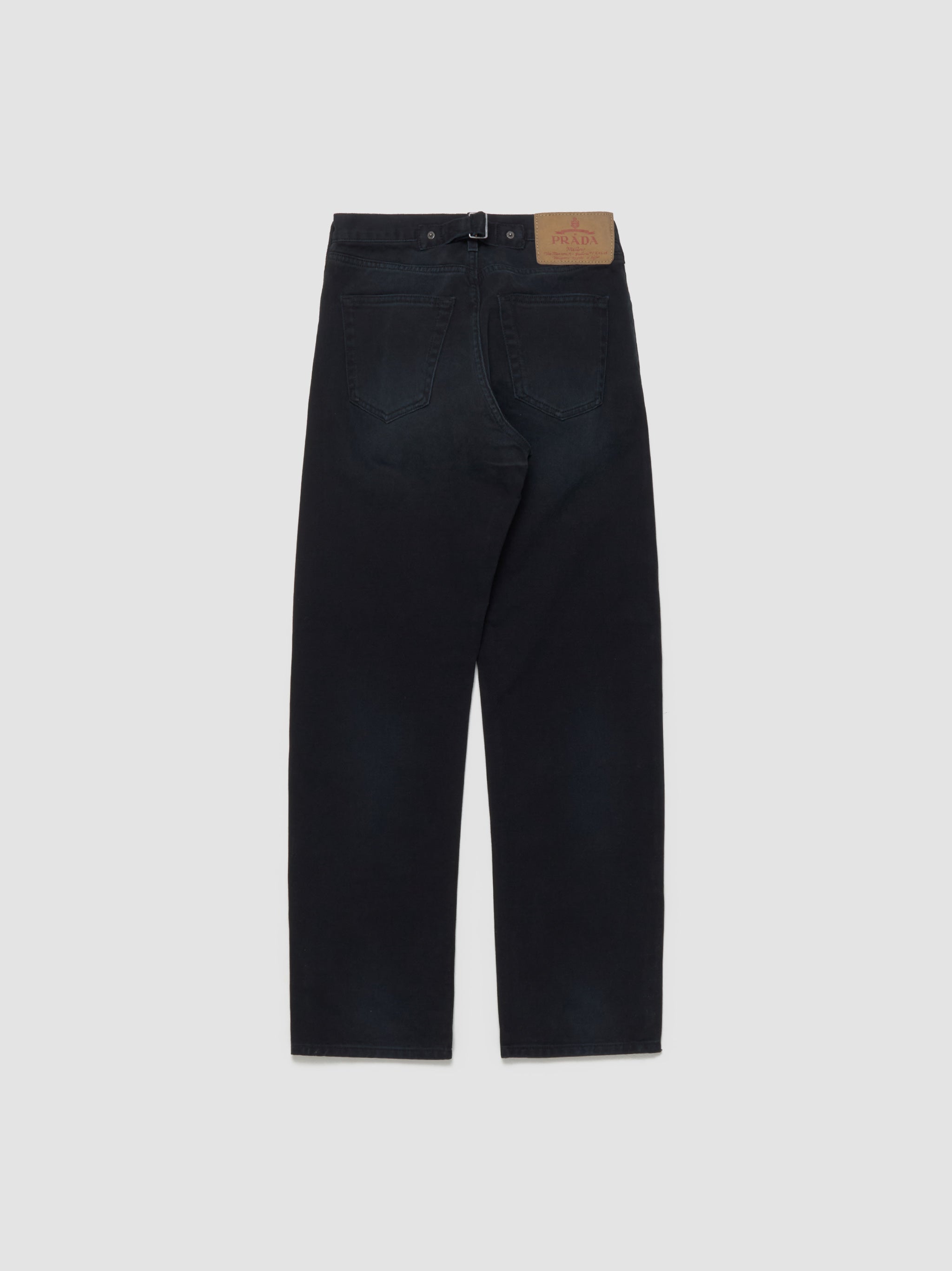 Denim Cotton Pants in Black