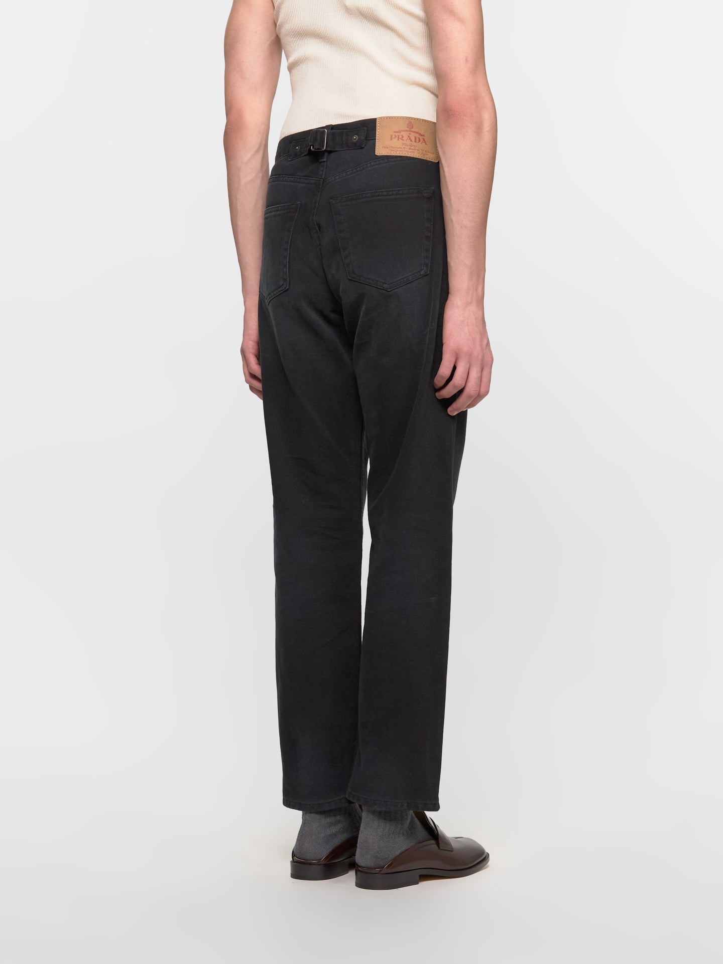 Denim Cotton Pants in Black