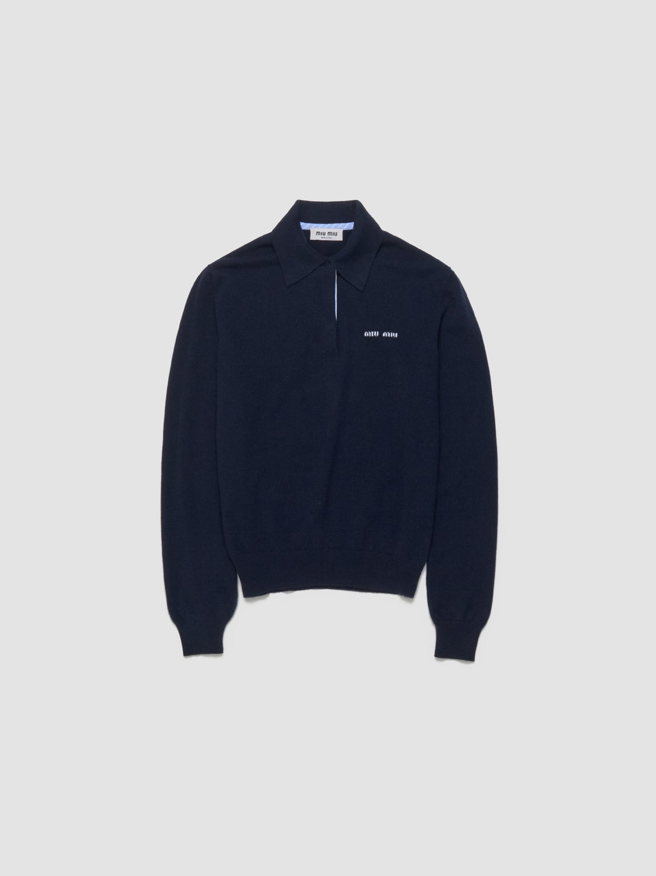 Cashmere Polo Sweater in Blue