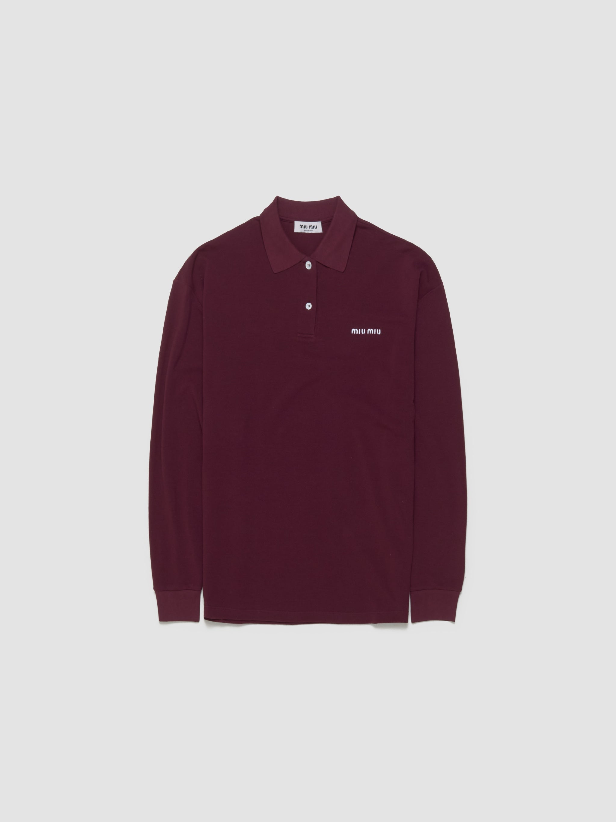 Cotton Piqué Polo Shirt in Burgundy